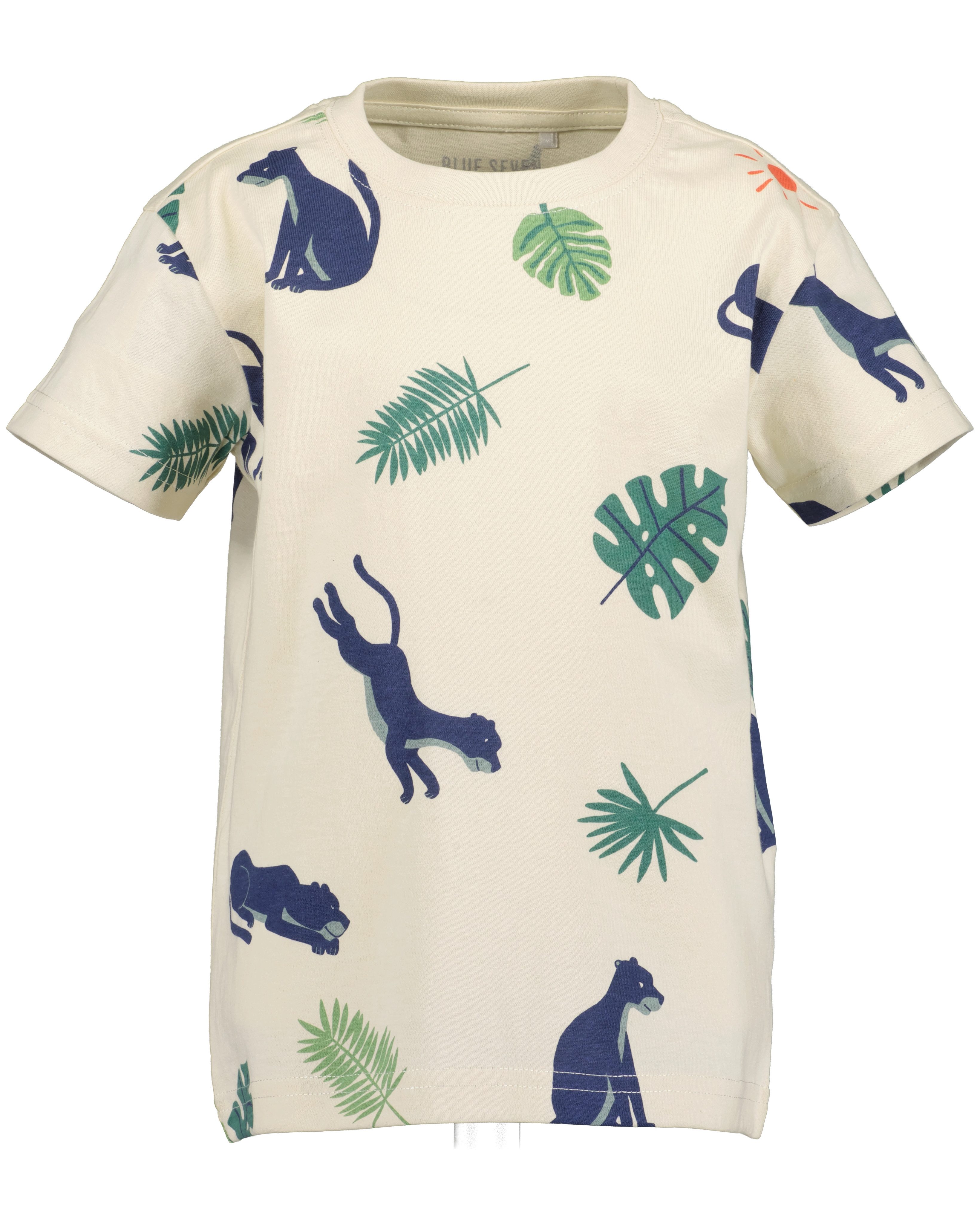 Blue Seven T-Shirt (Packung, 2-tlg) Basic-Passform, mit kurzen Ärmeln, mit Druck und Unifarben