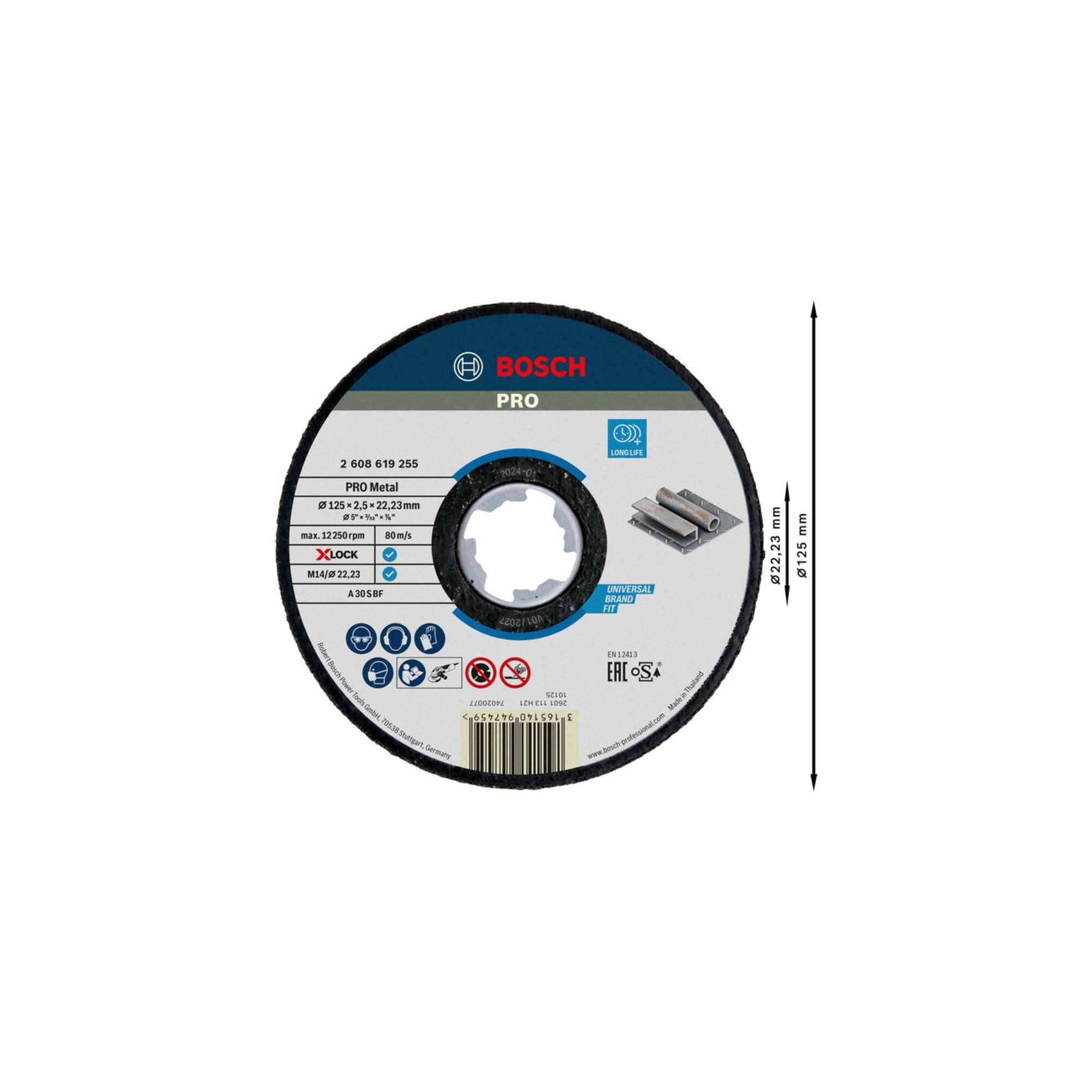 Bosch Professional Trennscheibe Bosch Trennscheibe X-LOCK gerade Expert for Metal A 30 S BF 125 x 22,2