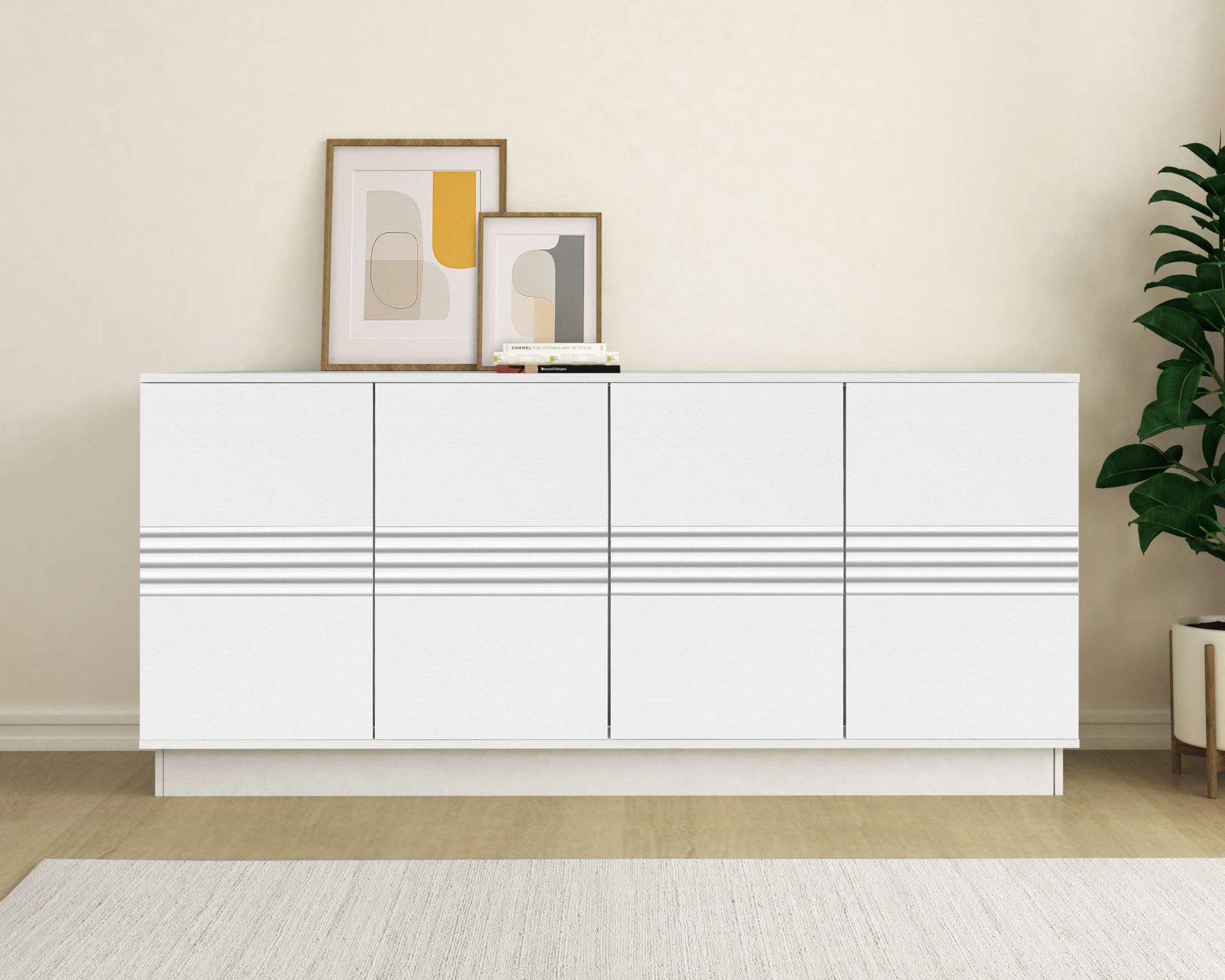 Home affaire Sideboard Angers, Kommode, Push-to-open, 4 Türen, Breite 180 cm
