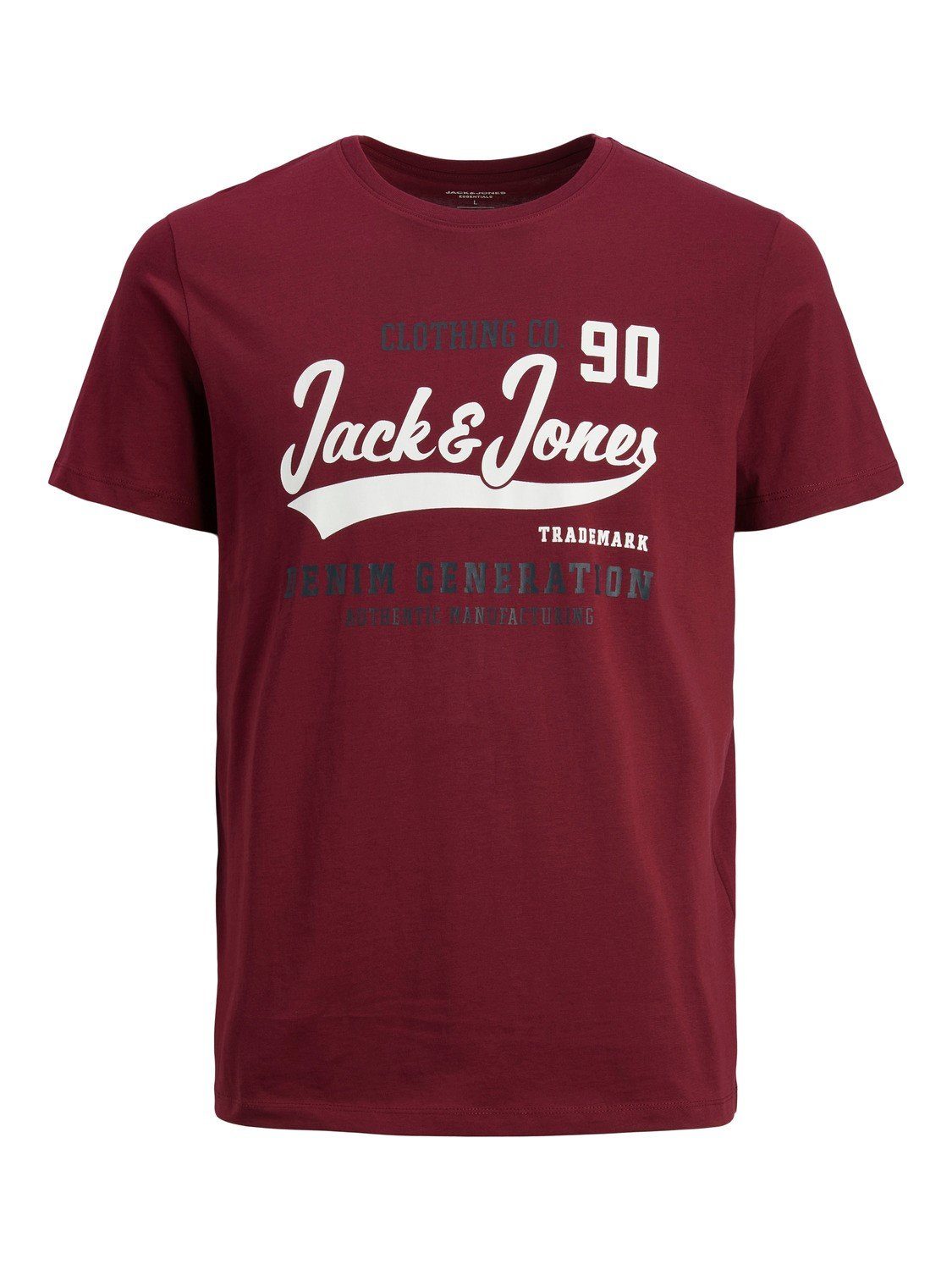Jones Pack T-Shirts Shirt JJELOGO (2-tlg) Logo Stück 4342 T-Shirt 2-er Jack in Rundhals & Schwarz-Rot