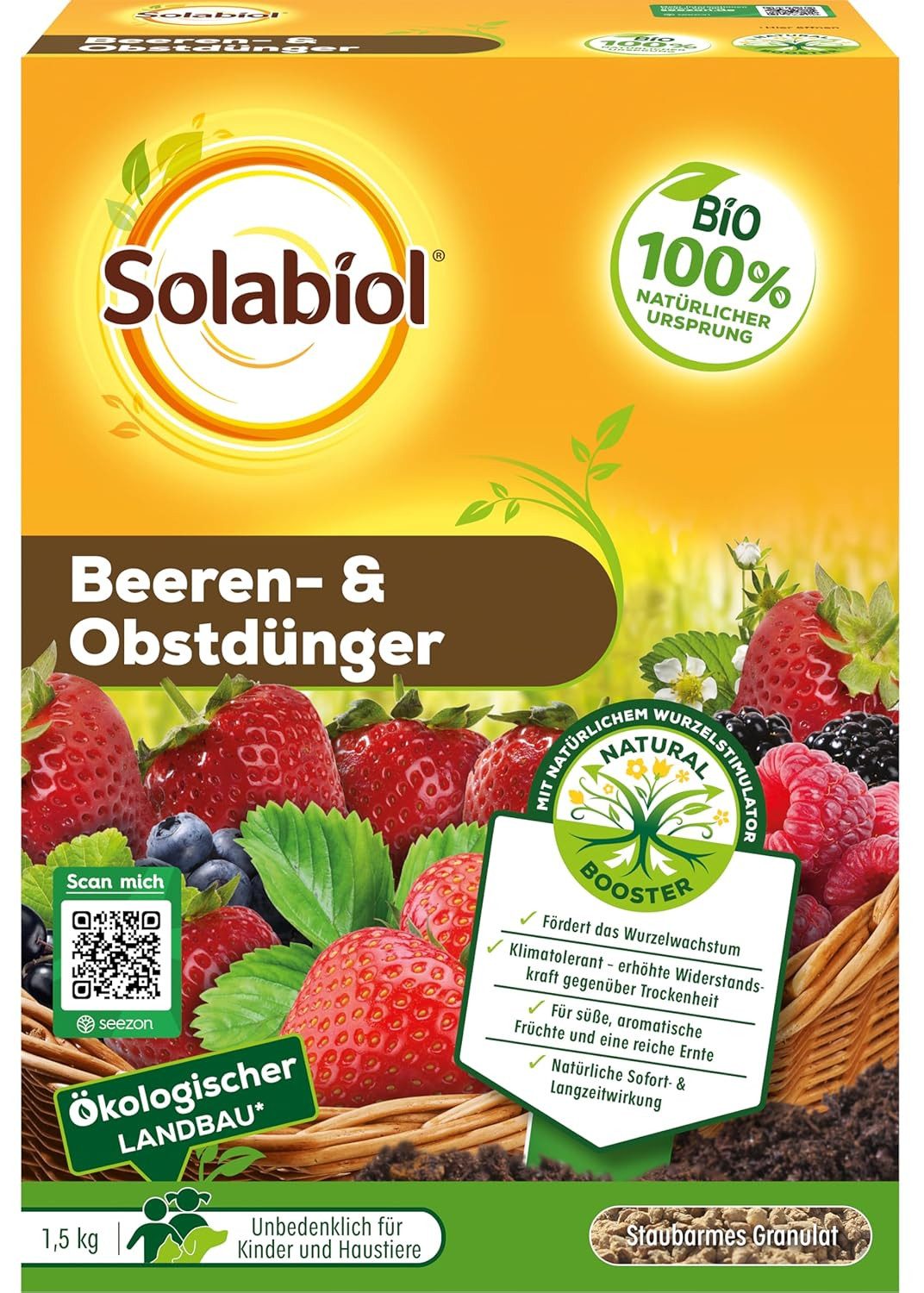 Solabiol Spezialdünger Solabiol Beeren- & Obstdünger, Spezialdünger 1,5 kg