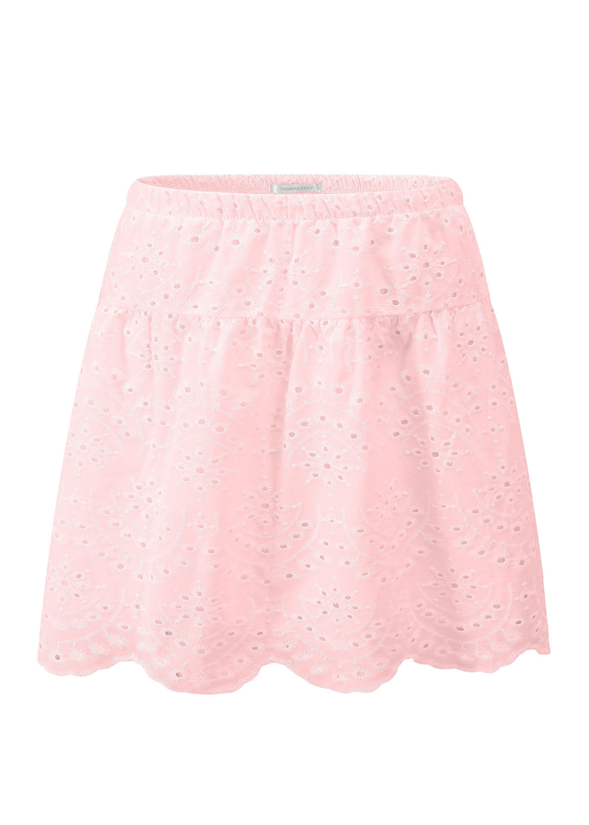 SASSYCLASSY A-Linien-Rock Rock mit Lochstickerei Damen Rock aus Lochspitze günstig online kaufen