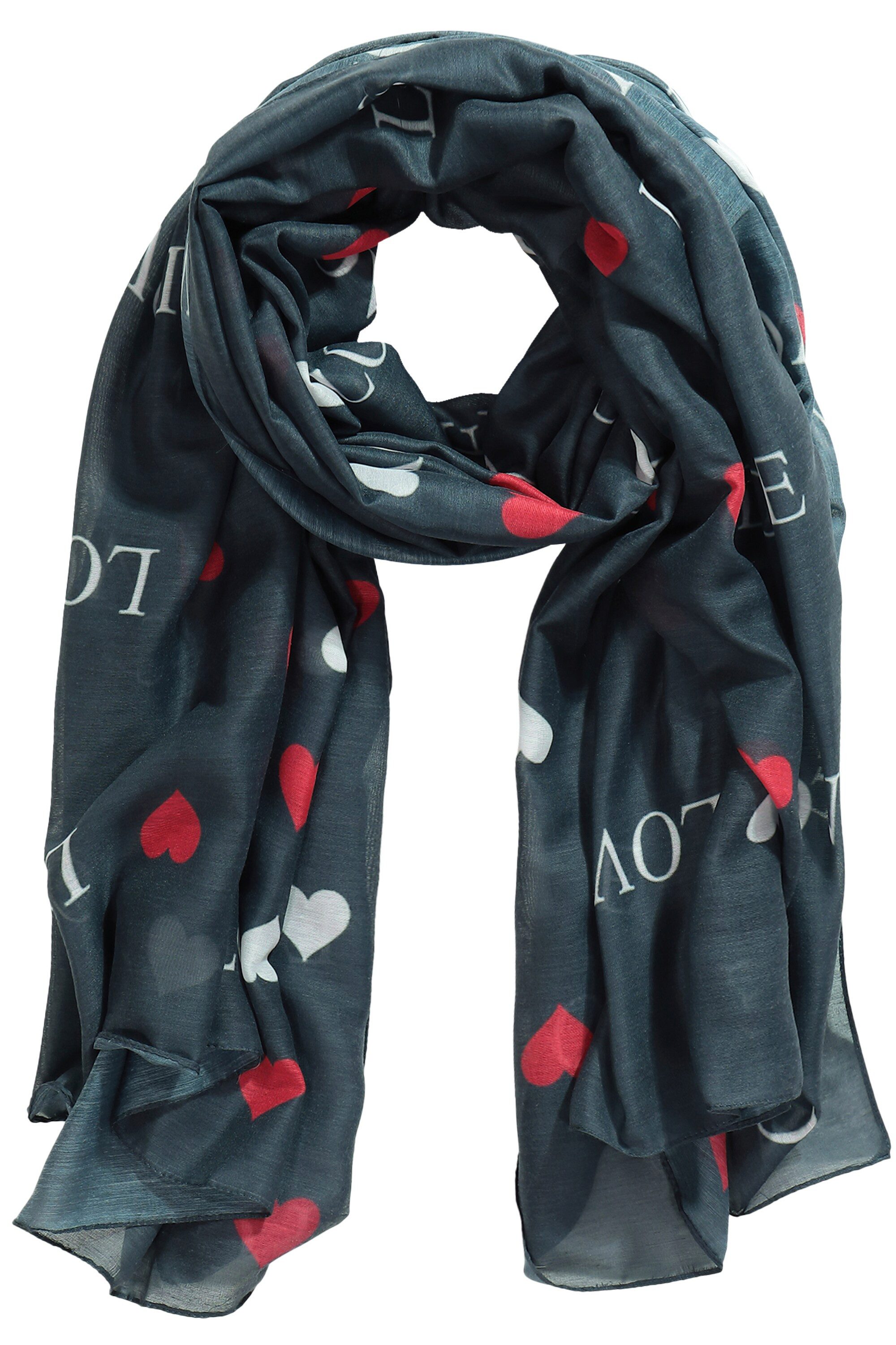 Ulla Popken Halstuch Schal Herzen Love