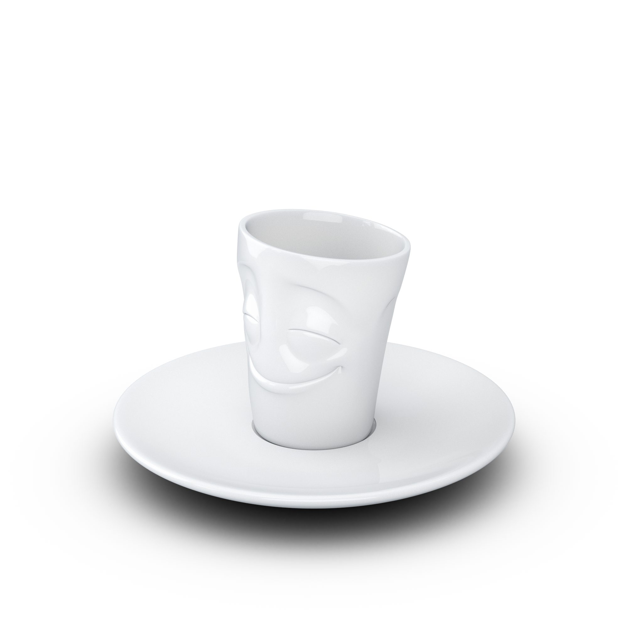 FIFTYEIGHT Espresso Vergnügt, Mug Henkel - mit Porzellan 80ml PRODUCTS Espressotasse