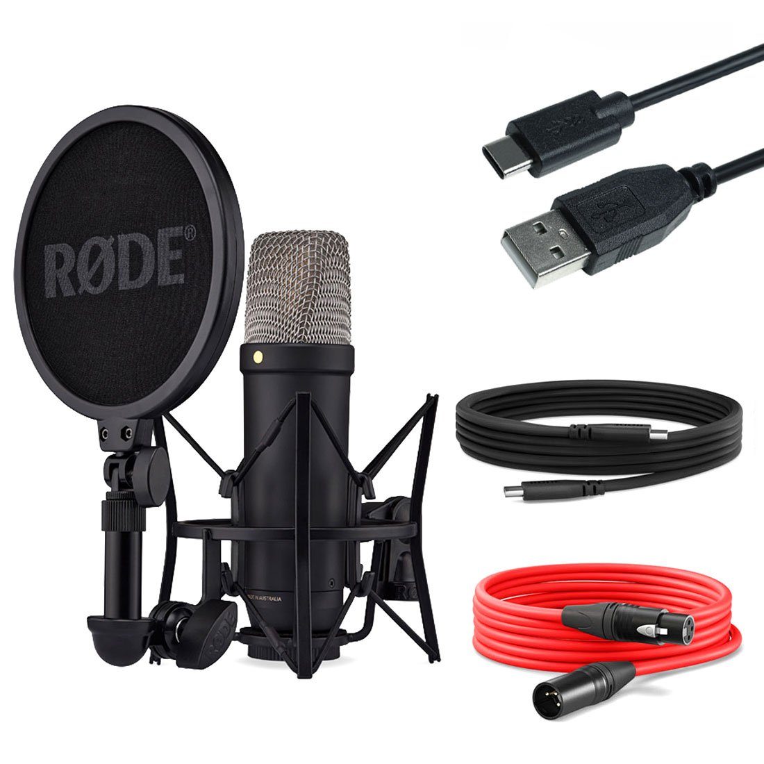 RODE Microphones Mikrofon Rode NT1 5th Generation Mikrofon Schwarz + USB- Kabel
