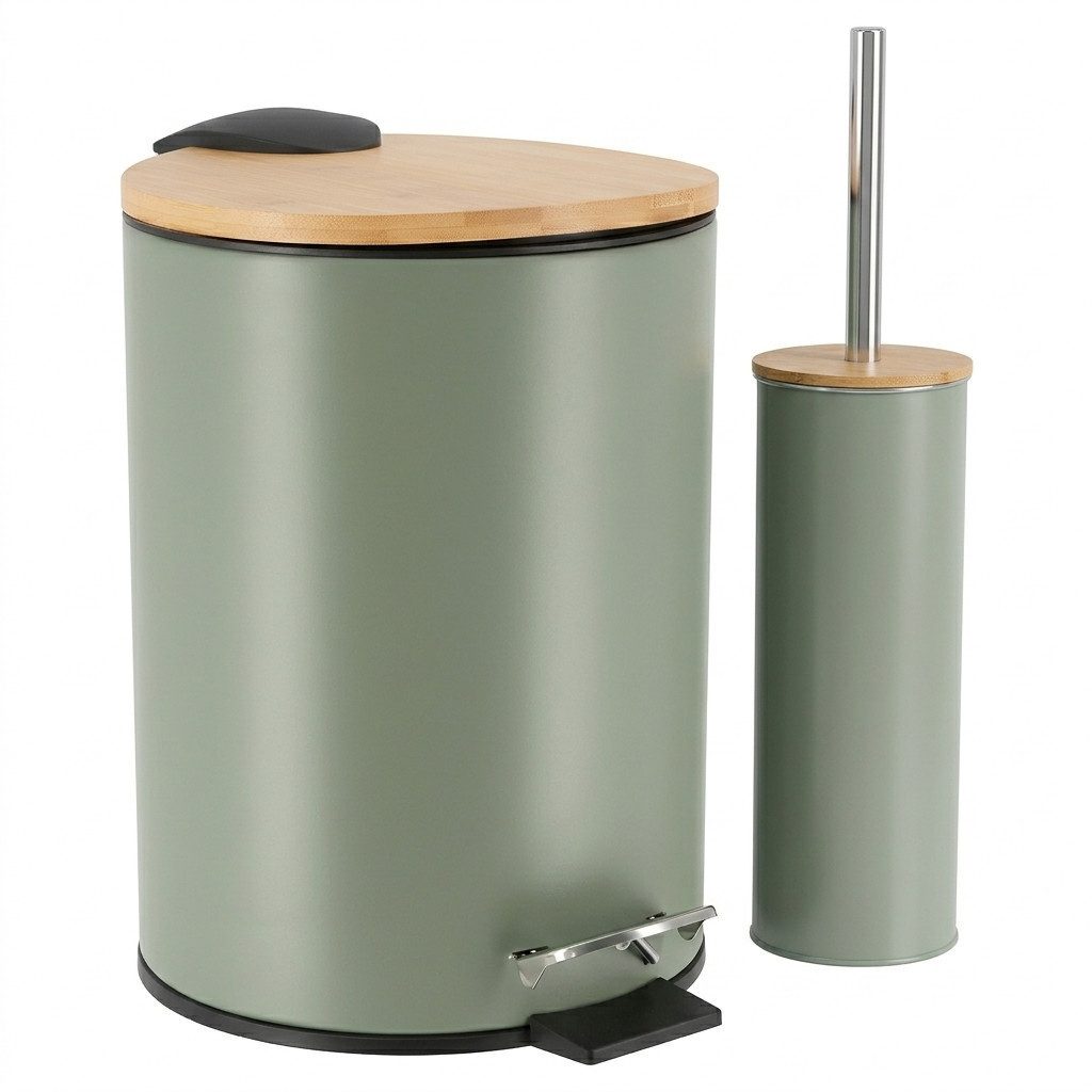 LikeKa Badaccessoire-Set 2 teilig Toilettenbürste und Kosmetikeimer matt mit Absenkautomatik – Bild 2 von 5