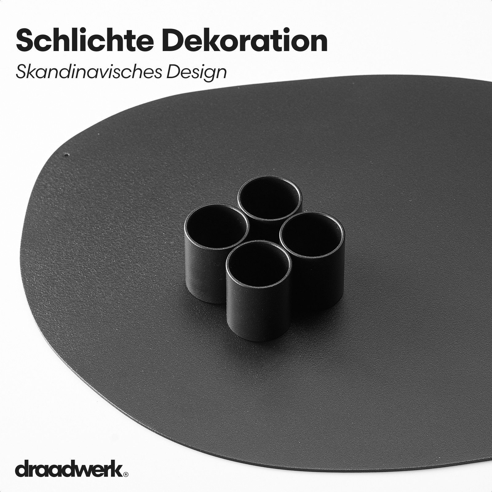 draadwerk® Kerzenhalter Dekotablett Stabkerzen 4 Stück