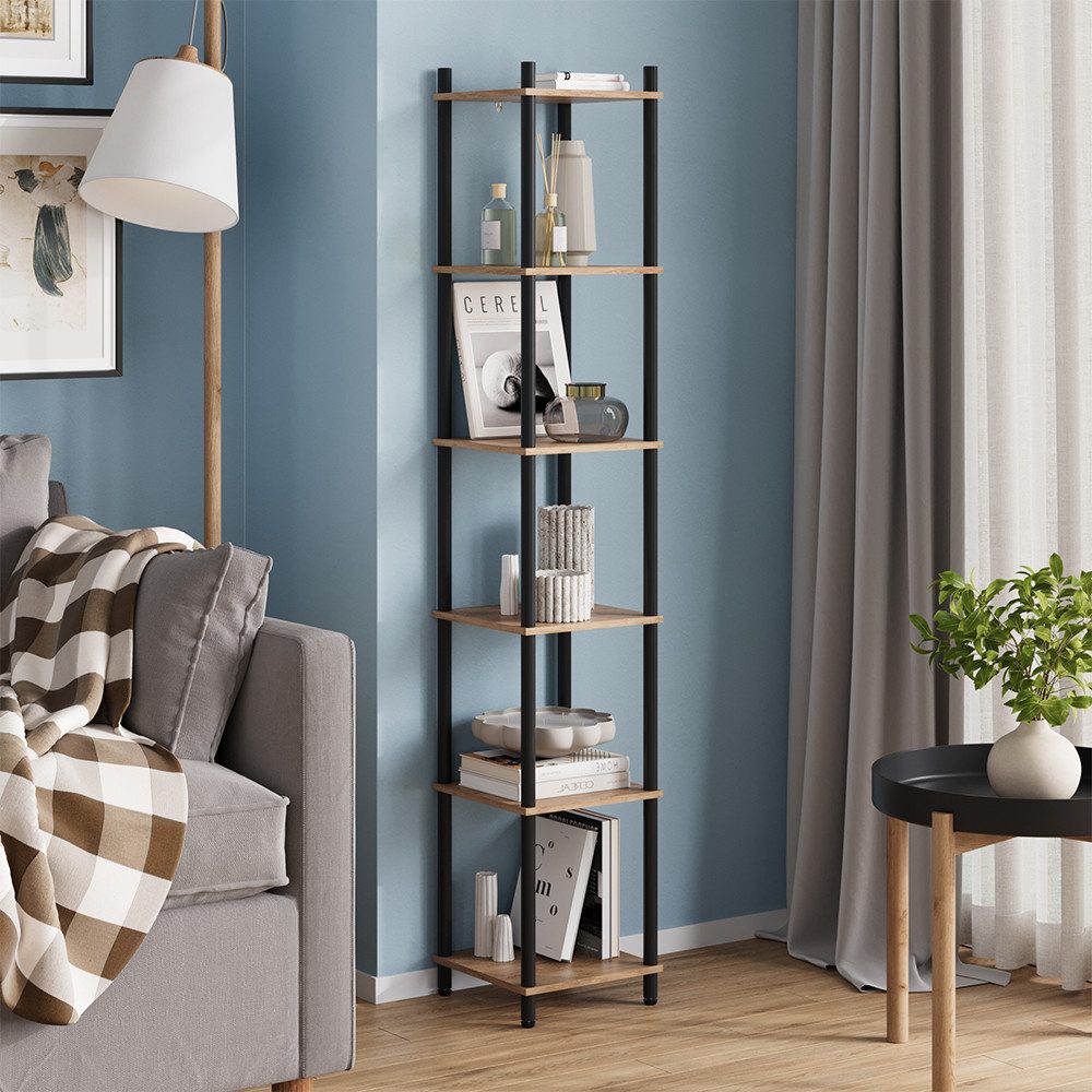 Vicco Eckregal Bivio, Goldkraft Eiche/Anthrazit, 30 x 163.5 cm 6 Ablageflächen, 1-tlg.