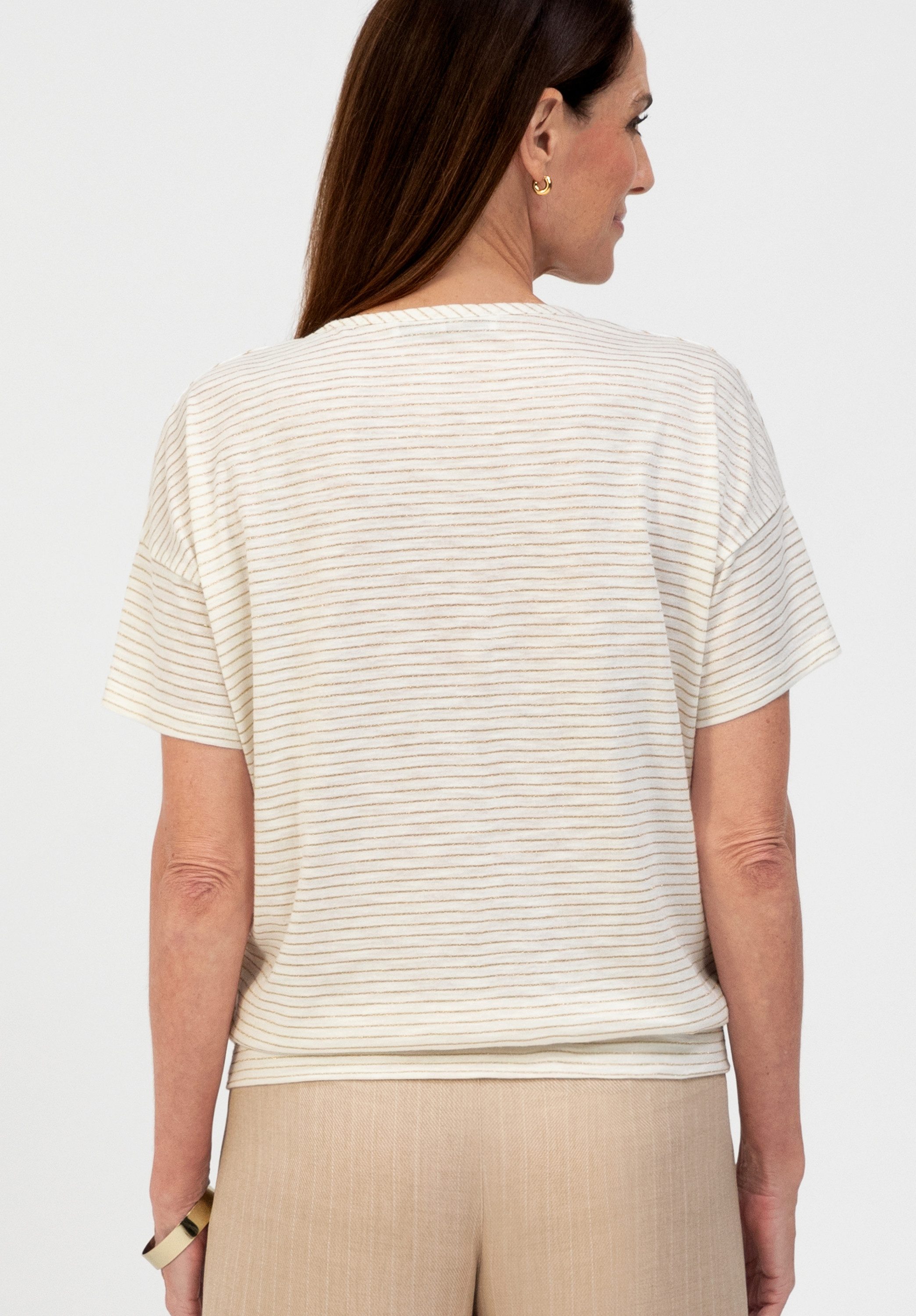 bianca Print-Shirt JULIE im Ringel-Look, Frontmotiv mit Gold-Foil – Bild 3 von 5