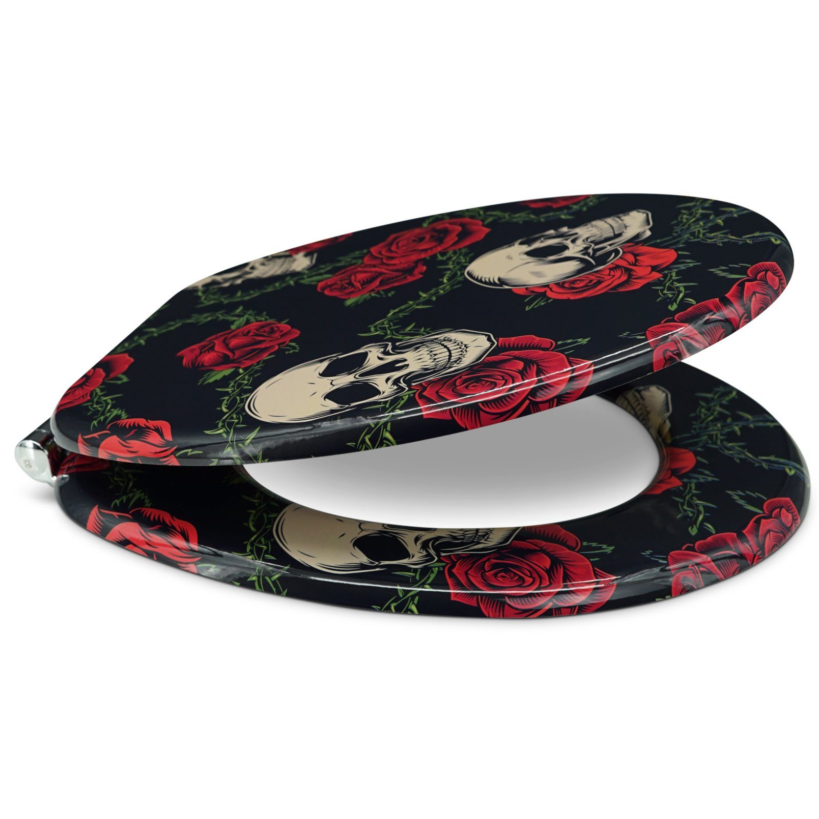 Sanfino WC-Sitz "Rose Skull" Premium Toilettendeckel mit Absenkautomatik au günstig online kaufen