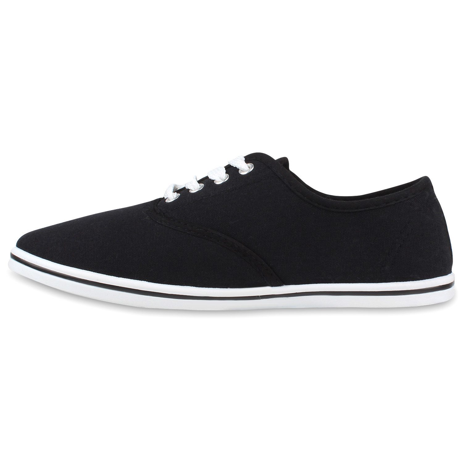 VAN HILL 96632 Sneaker Damen Sneakers Low Strass Turnschuhe Bequeme Schnürer