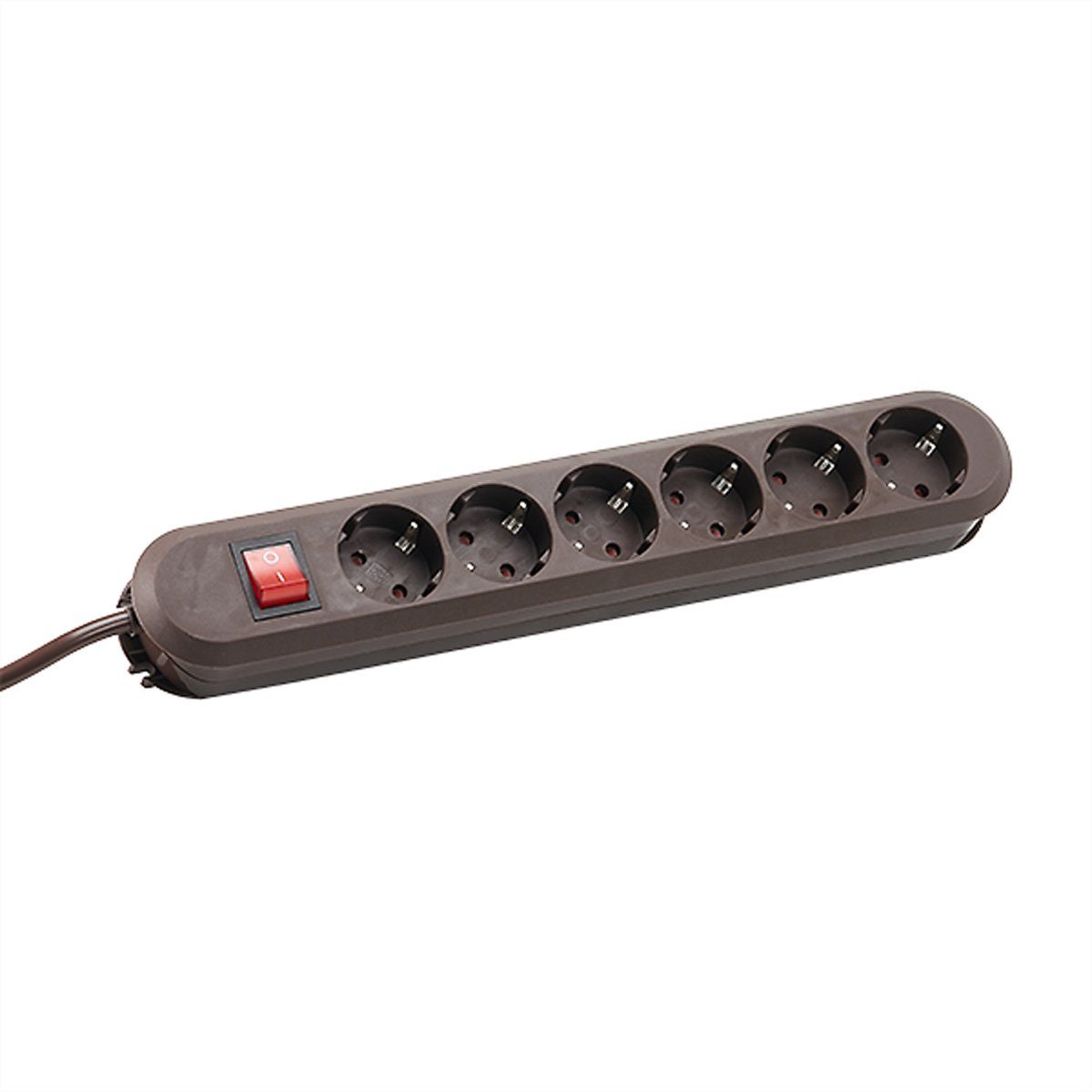 Bachmann SMART 6xCEE7/3 braun Steckdosenleiste (Kabellänge 1.5 m), 6x Schutzkontakt
