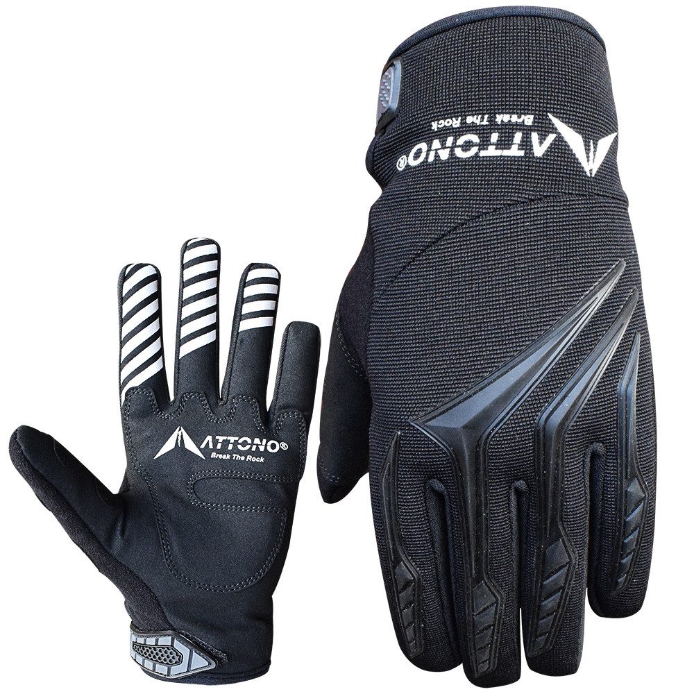 ATTONO Multisporthandschuhe Motocrosshandschuhe Enduro Mountainbike Fahrrad Handschuhe - schwarz