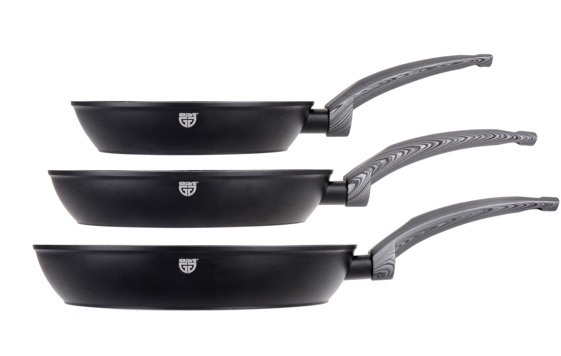 GRÄWE Pfannen-Set, Aluminium-Pfannenset beschichtet, 3-teilig