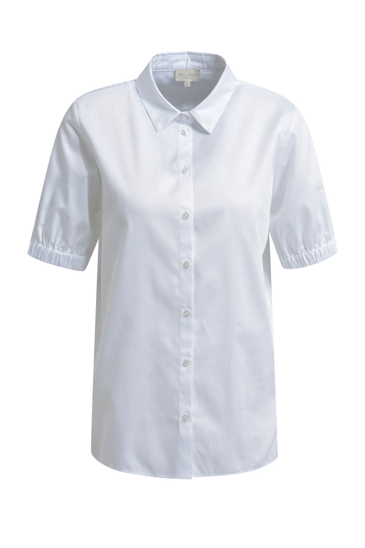 Blusentop BLOUSE W COLLAR AND PLACKET AND 1/2 100