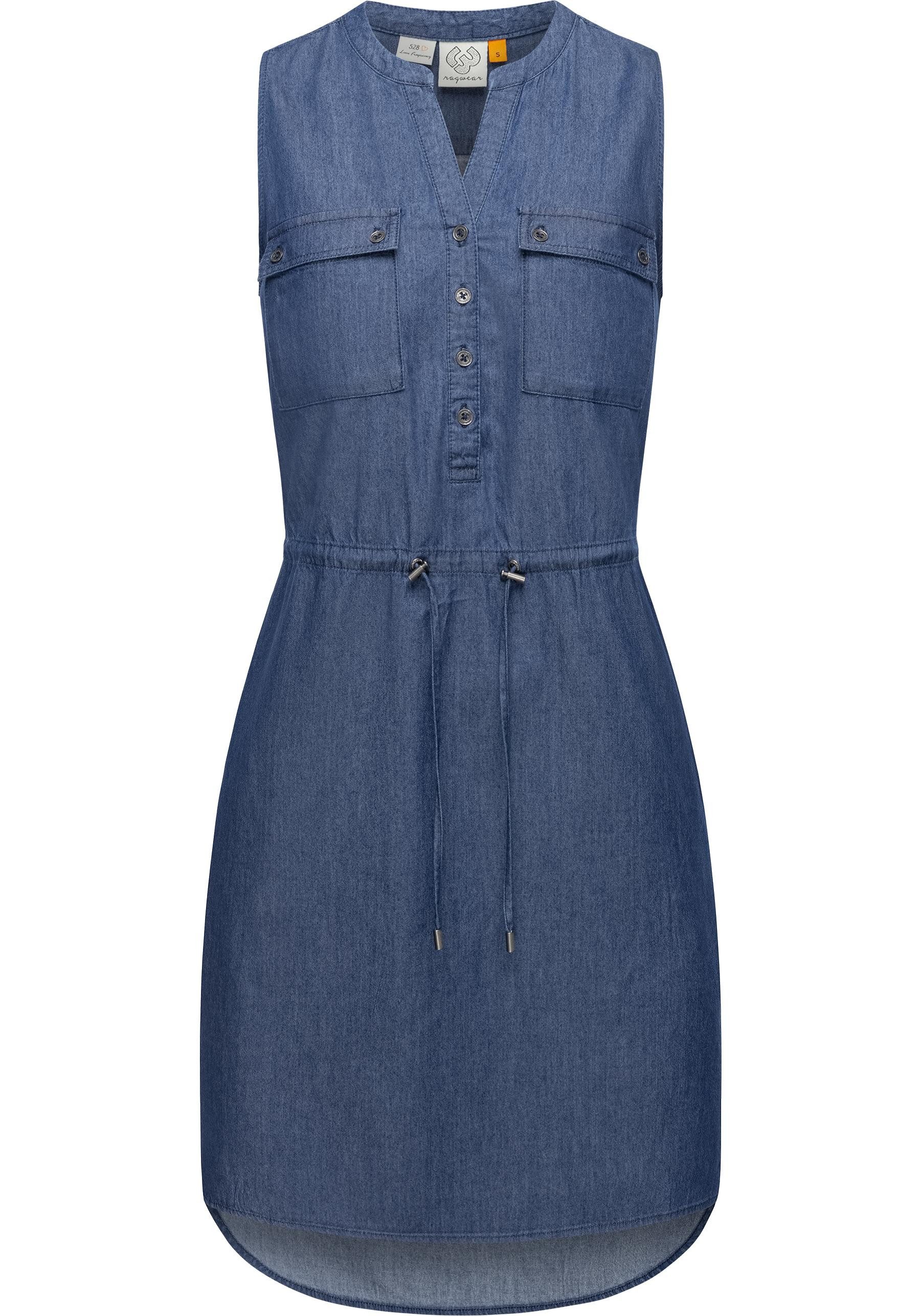 Ragwear Shirtkleid Roisin Denim stylisches Sommerkleid mit Bindeband