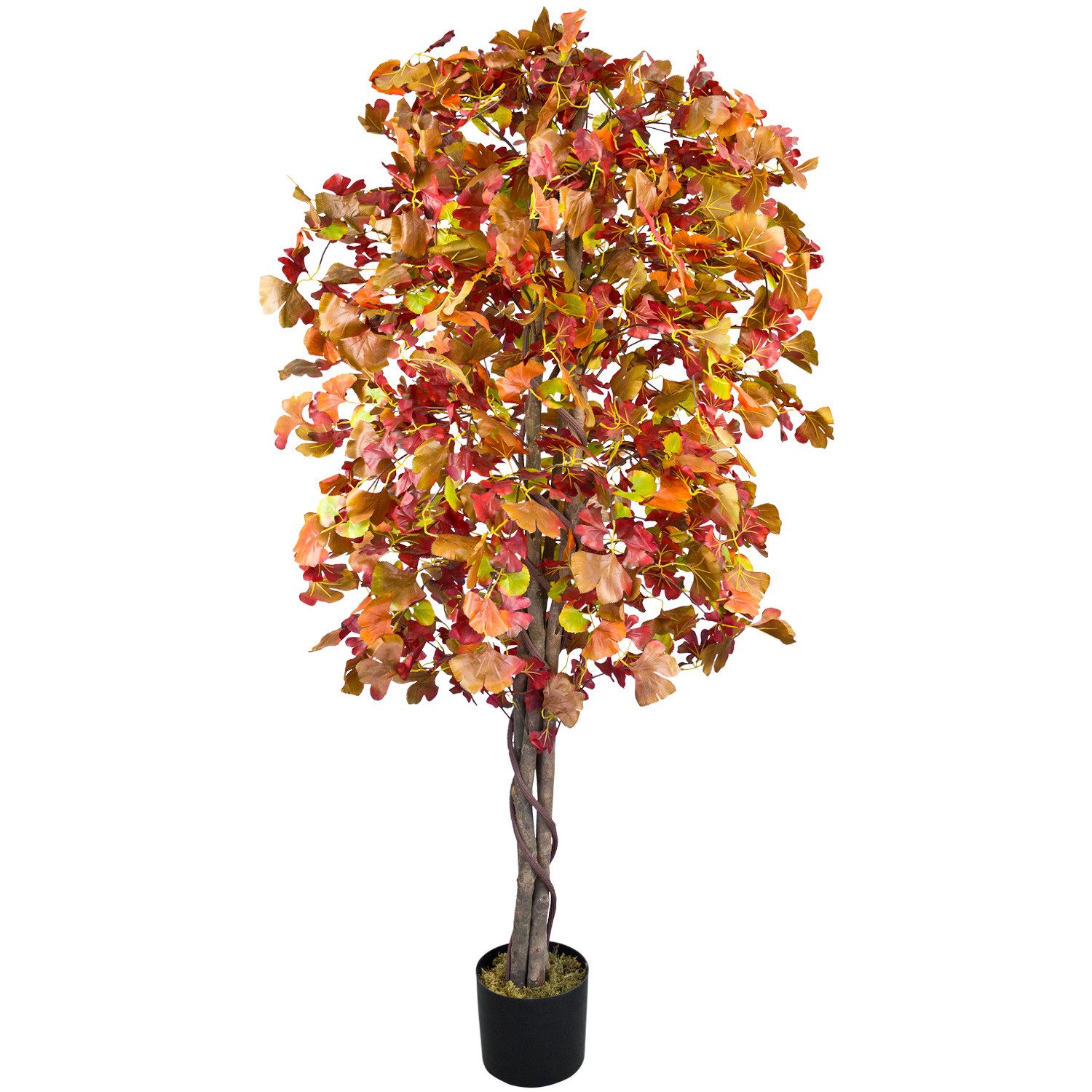 Kunstbaum Ginkgo Ginkgobaum Kunstbaum Künstliche Pflanze Echtholz 180 cm Ginkgobaum, Decovego, Höhe 180 cm