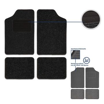 Fußmatte Universal Autofußmatten Zipstep, Autoschutz, strapazierfähig, Floordirekt, Rips, 4-teilig