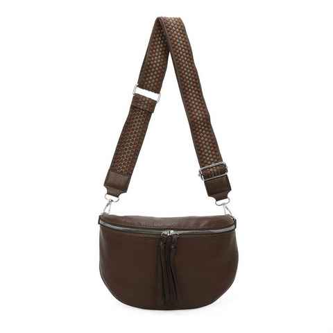 ITALYSHOP24 Schultertasche Damen Brusttasche Umhängetasche CrossBody Lederoptik Bag + Muster Gurt, Messenger Hüfttasche Bodybag Gürteltasche Bauchtasche / leicht Gewicht