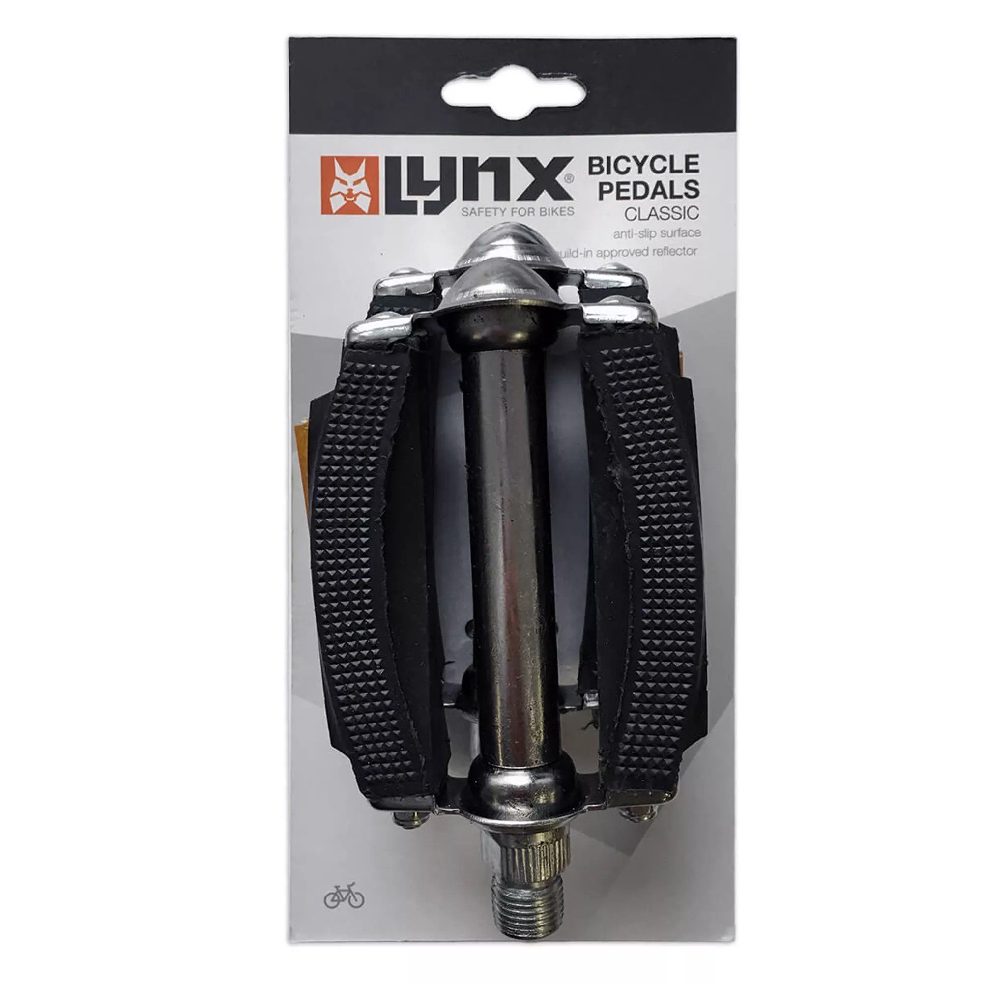 lynx Fahrradpedale / cm Anti-Rutsch 10,7 x 7,1 schwarz Pedale Lynx chrom