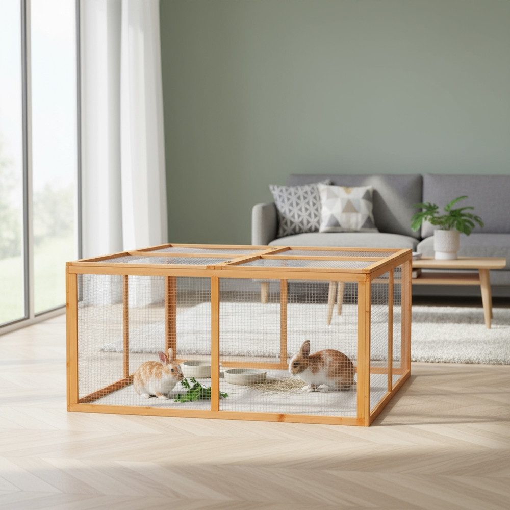 Melko Freigehege Kleintierstall Freilauf Freigehege Kaninchenstall Hasenkäfig Hasenfarm, Imprägniert