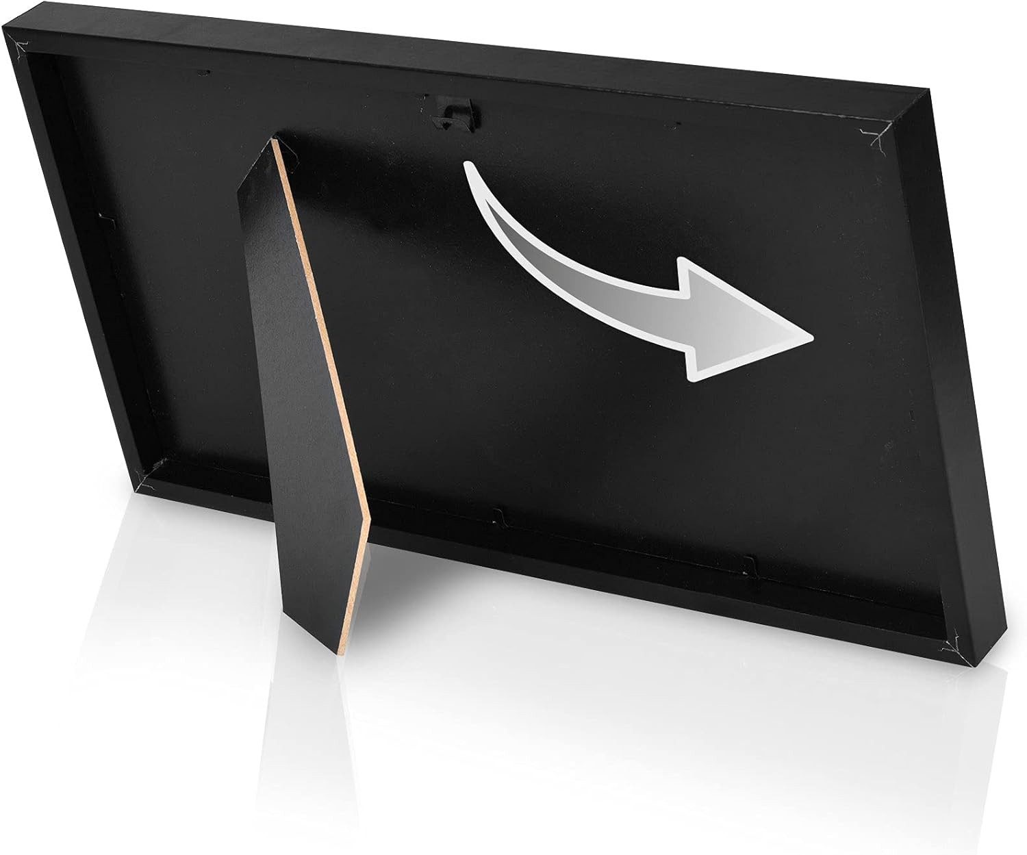 bomoe Bilderrahmen 2x Bilderrahmen Collage für 2 Fotos Galeria, 9x13cm, Schwarz, Kunststoffglas, Metall-Aufhängung & Passepartout Multirahmen Holz