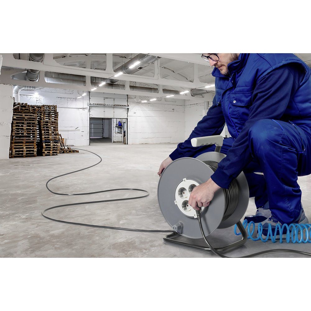 Sygonix Sygonix SY-5655928 Kabeltrommel 50 m Schwarz Schutzkontakt-Stecker günstig online kaufen