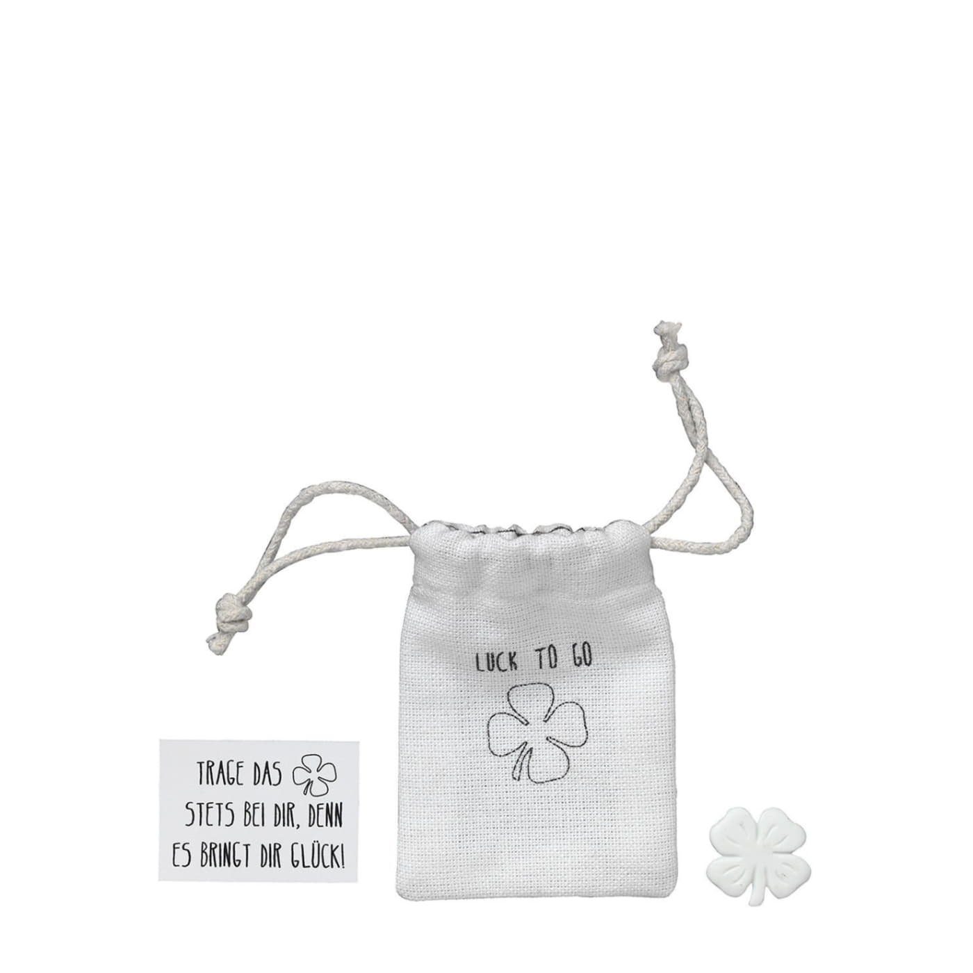Dekofigur HERZSTÜCKE Kleine Taschenbegleiter- Kleeblatt