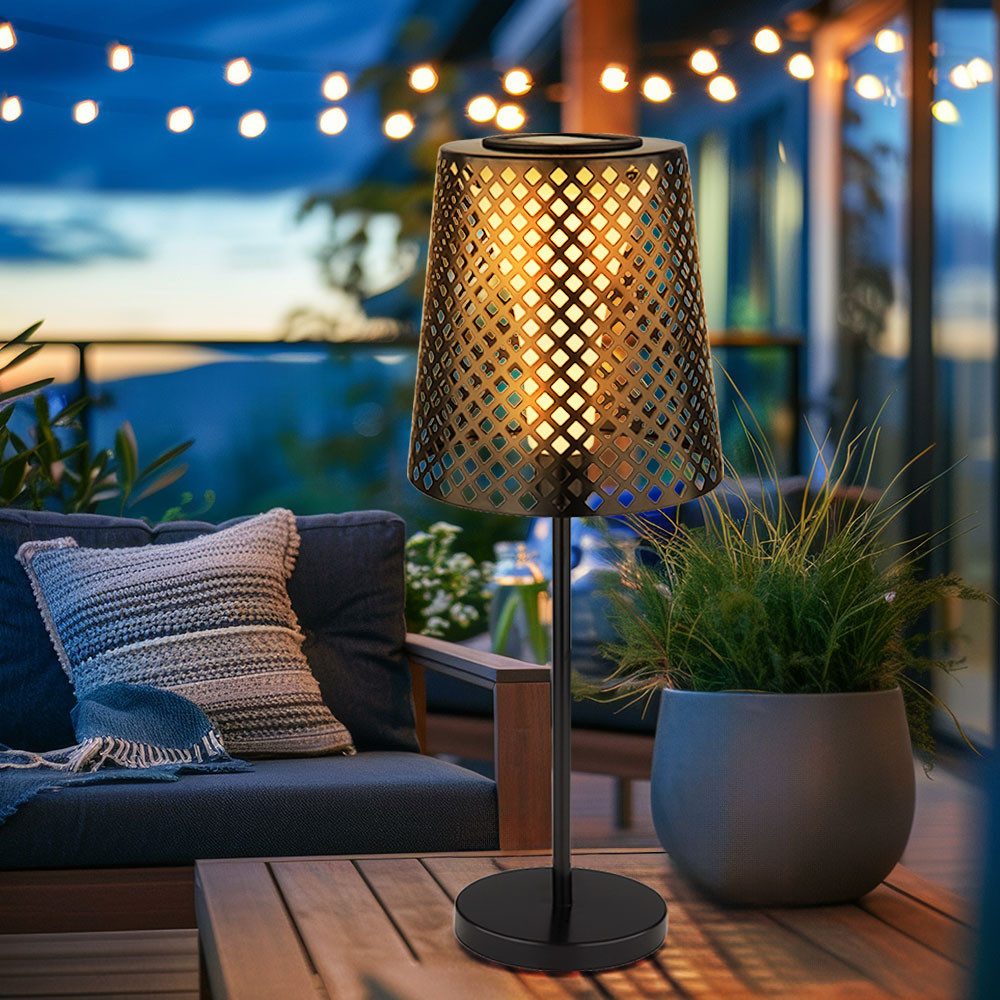 GLOBO LIGHTING LED Außen-Stehlampe, LED-Leuchtmittel fest verbaut, Warmweiß, LED Solar Tischleuchte Garten Solartischlampe für Außen Balkon Solar