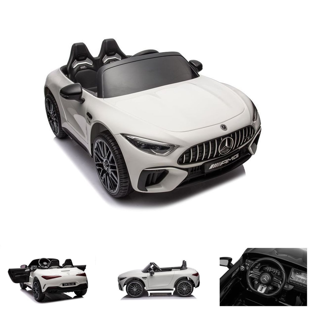 ES-Toys Elektro-Kinderauto Kinderauto Mercedes SL63 AMG, Belastbarkeit 40 kg, EVA-Reifen Stoßdämpfer lizenziert