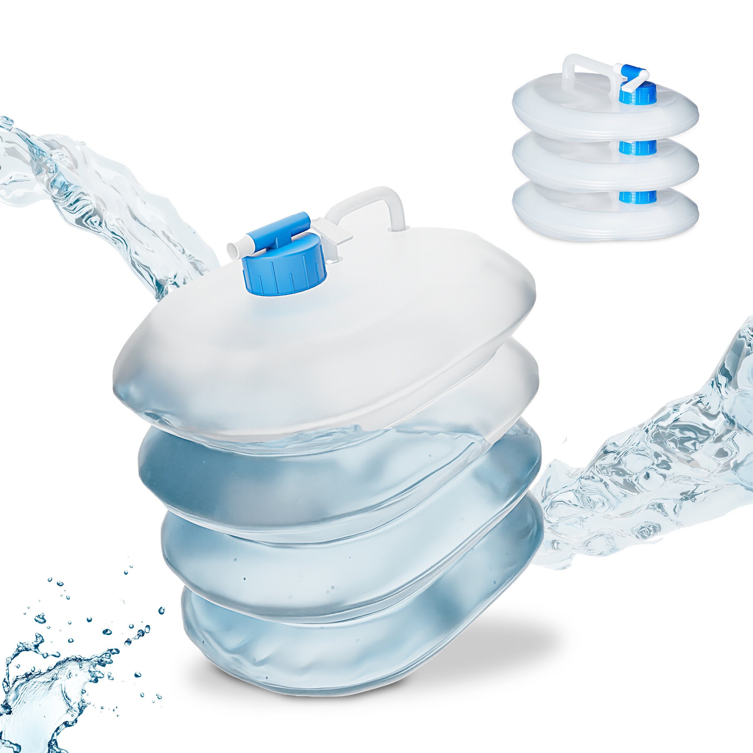 relaxdays Kanister Wasserkanister faltbar 4er 5 oval, Liter Set