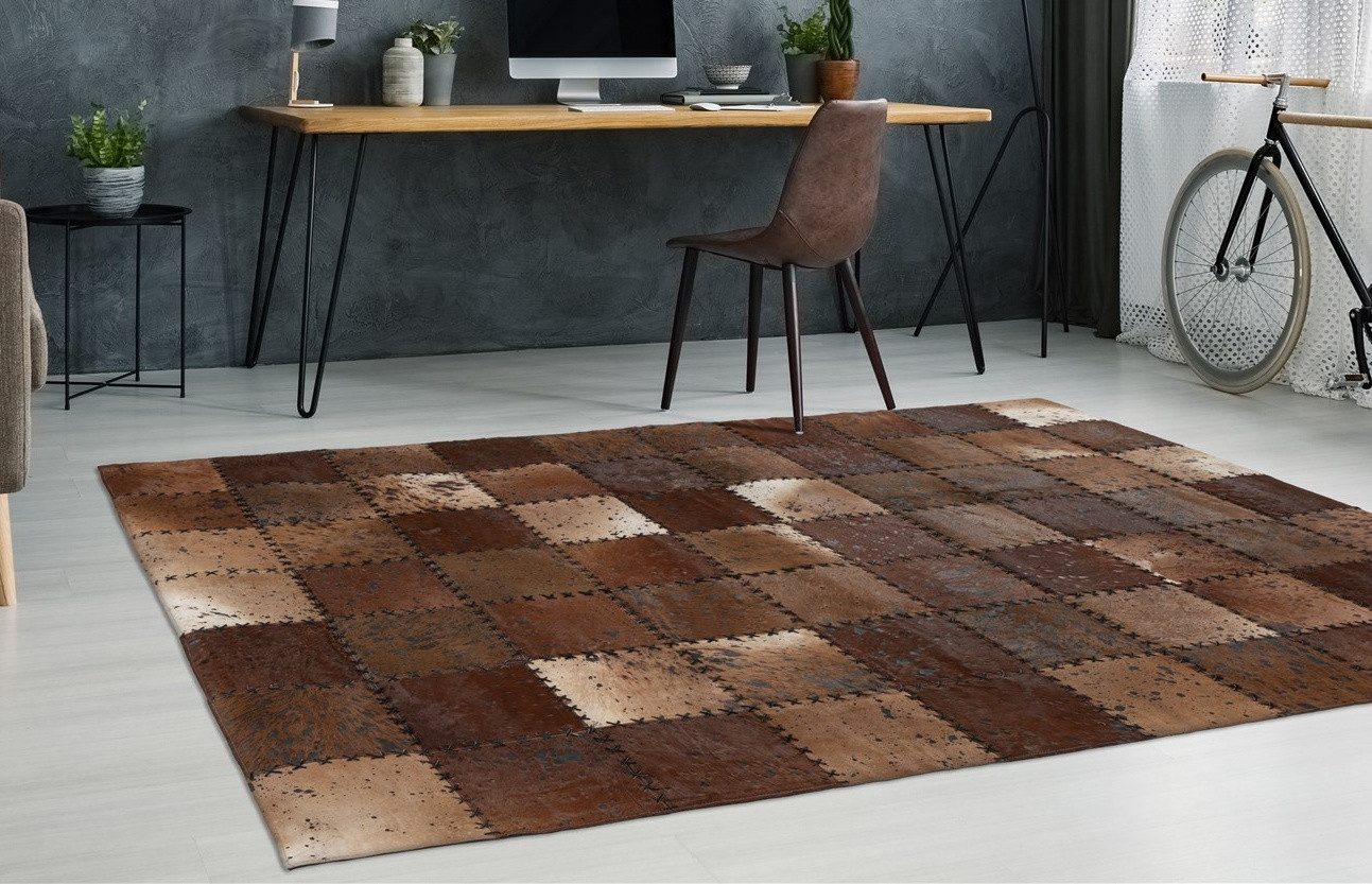 my home Lederteppich Toska, rechteckig, Höhe: 5 mm, Wohnzimmer günstig online kaufen