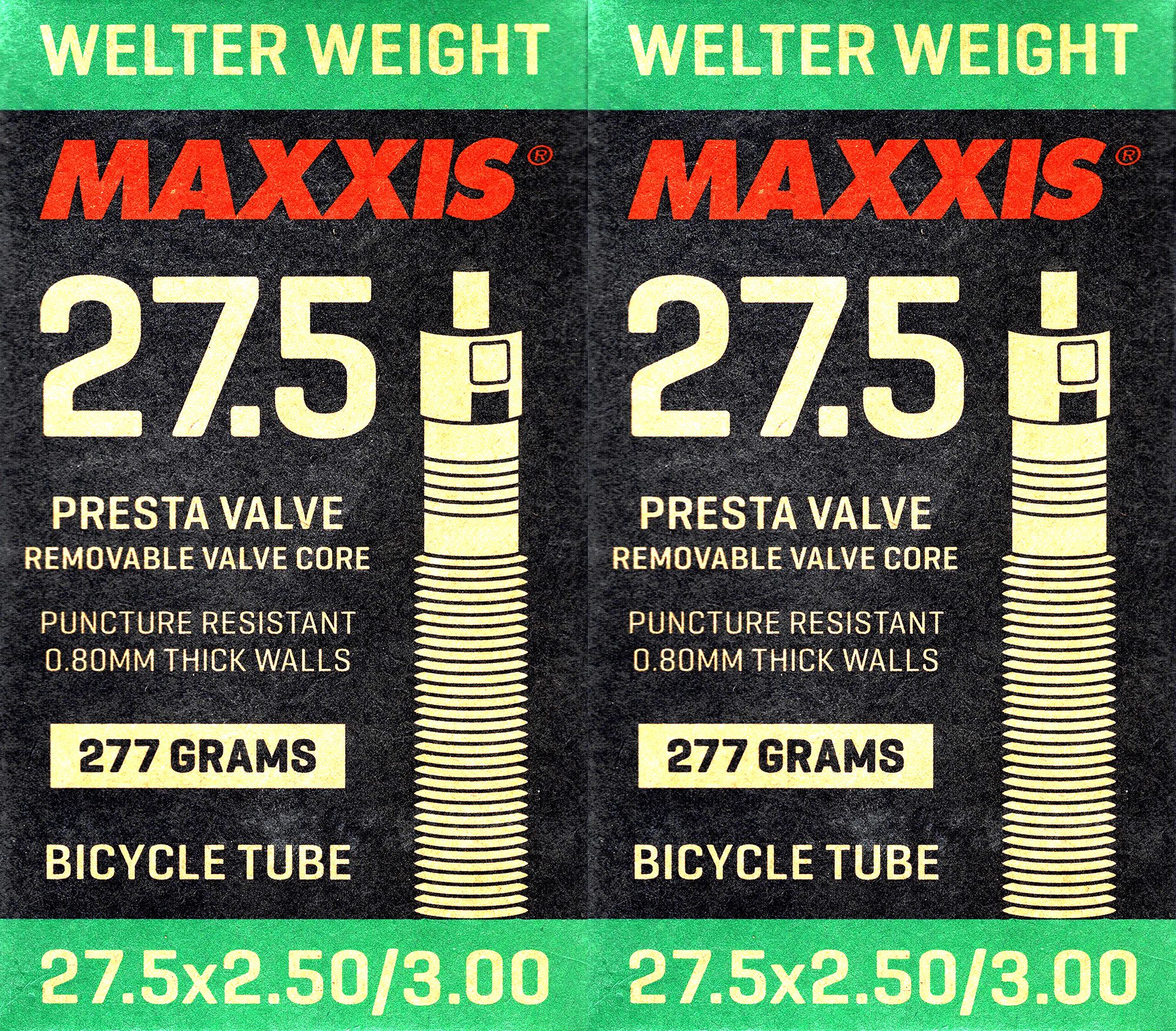 Maxxis Fahrradschlauch 2x Maxxis Welter Weight 27,5+Zoll SV;27,5 x 2,5/3,0;36mm Presta, 2,50, 2,80, 3,00, 2,75, 2,85, (2-St)