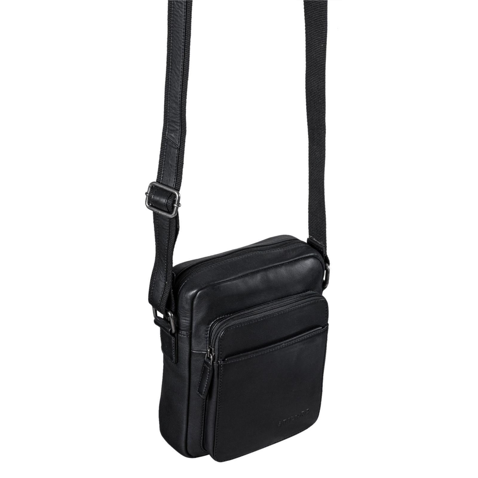 STILORD Schultertasche "Vittorio" Moderne Vintage Herrentasche zum Umhängen klein Echtleder