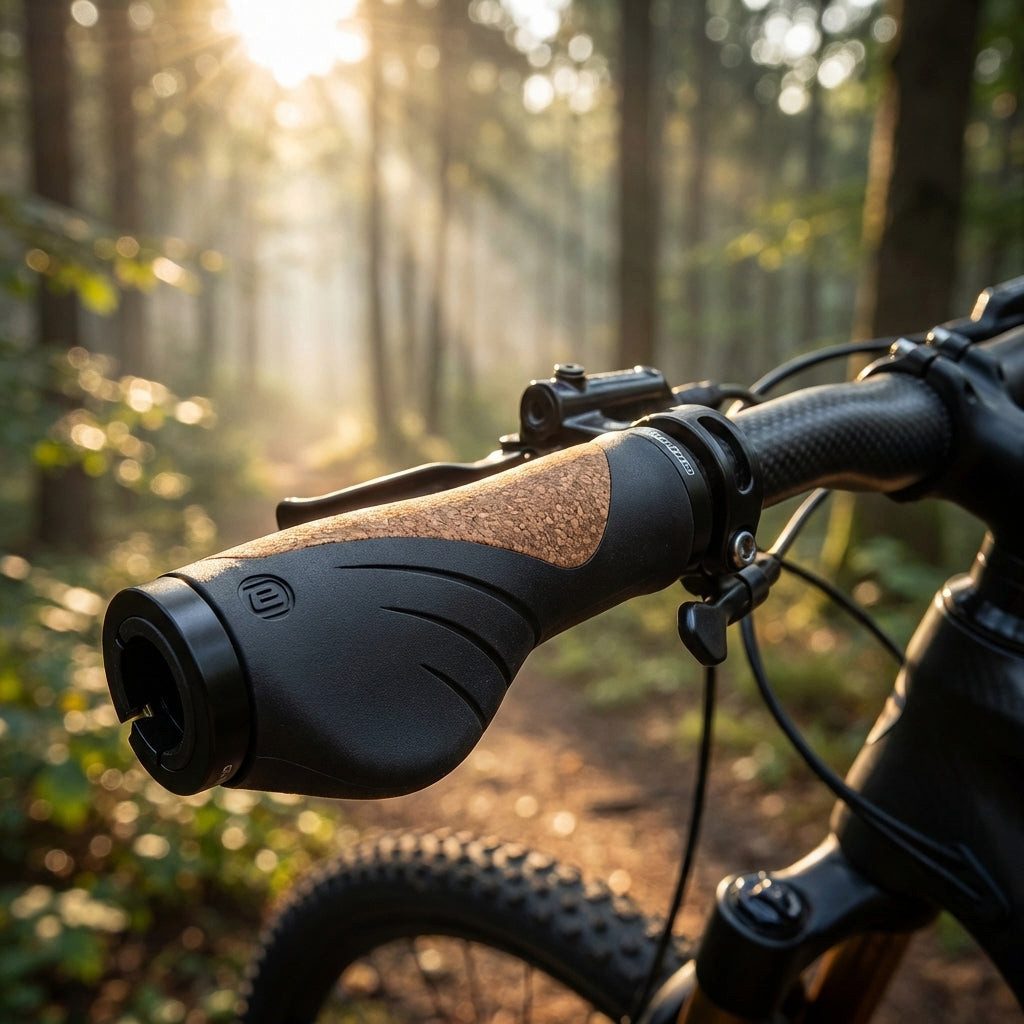 Ergotec Fahrradlenkergriff Ergotec MTB-ATB-Griffe Aero 2 Kraton/Kork, 132/132mm per Paar sw/br
