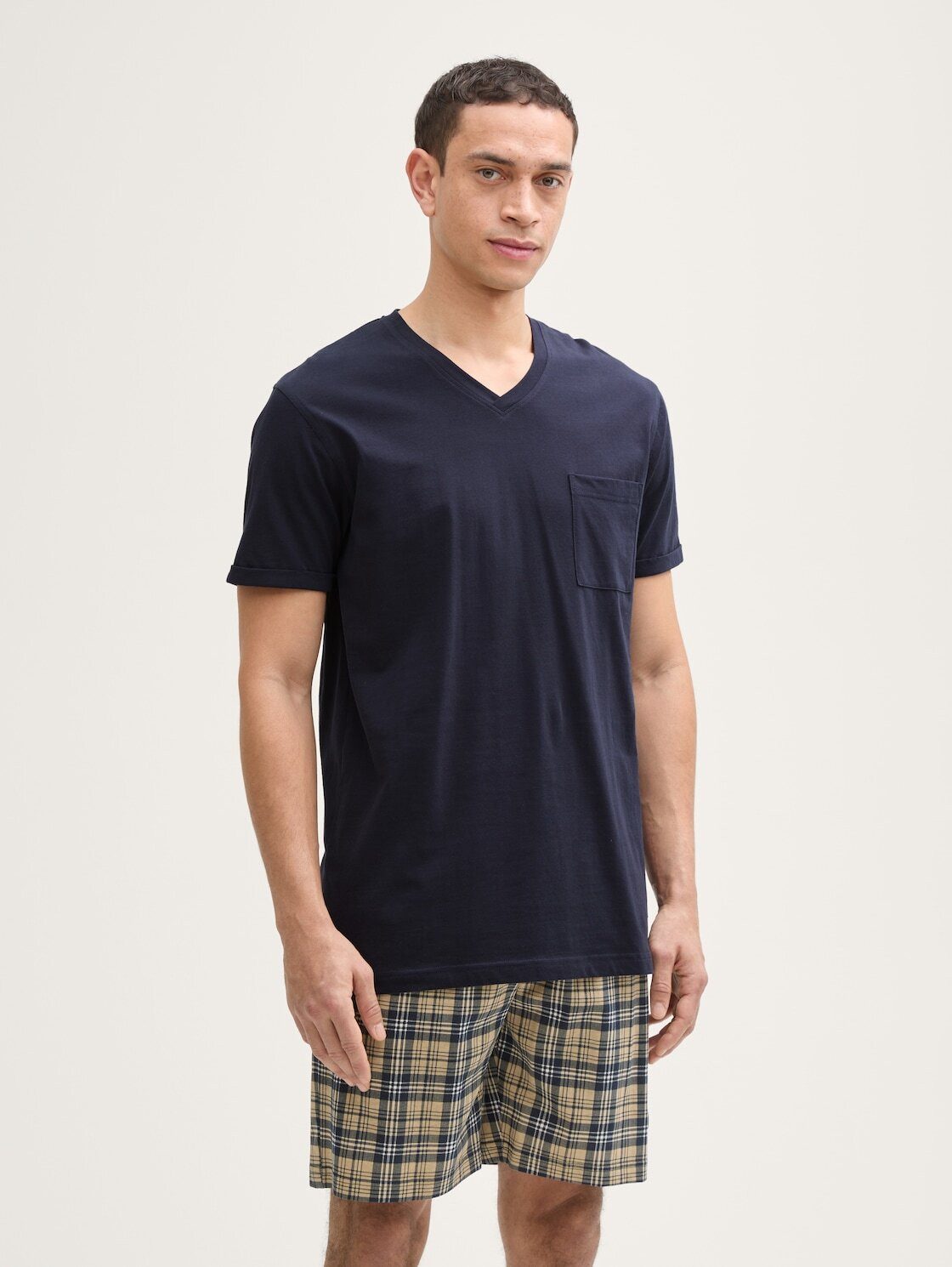 TOM TAILOR Pyjama Unterwäsche Pyjama-Set mit Karomuster günstig online kaufen