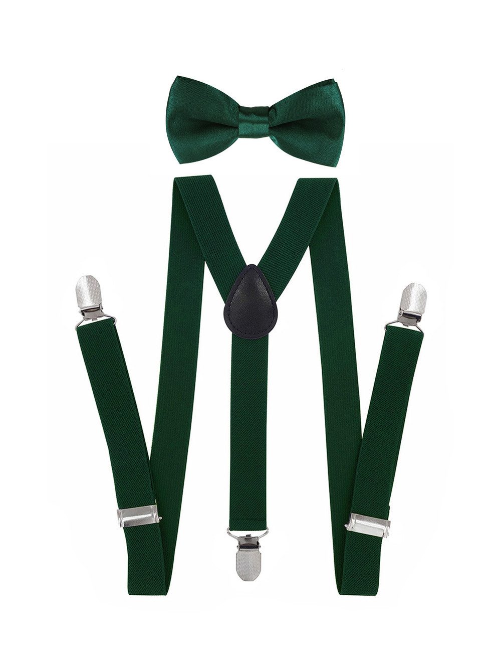 axy Hosenträger Kinder Jungen Hosenträger und Fliege set für Kinder 7-12 Jahren (2-St., 2er Set) Hosenträger mit farblich passender Fliege, verstellbar und elastisch