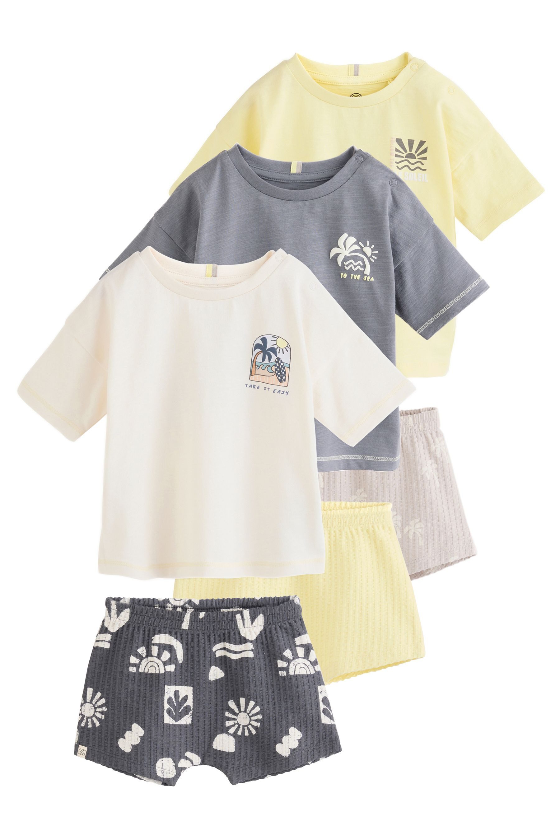 T-Shirt & Shorts 6-teiliges Baby-Set, Oberteile und Shorts