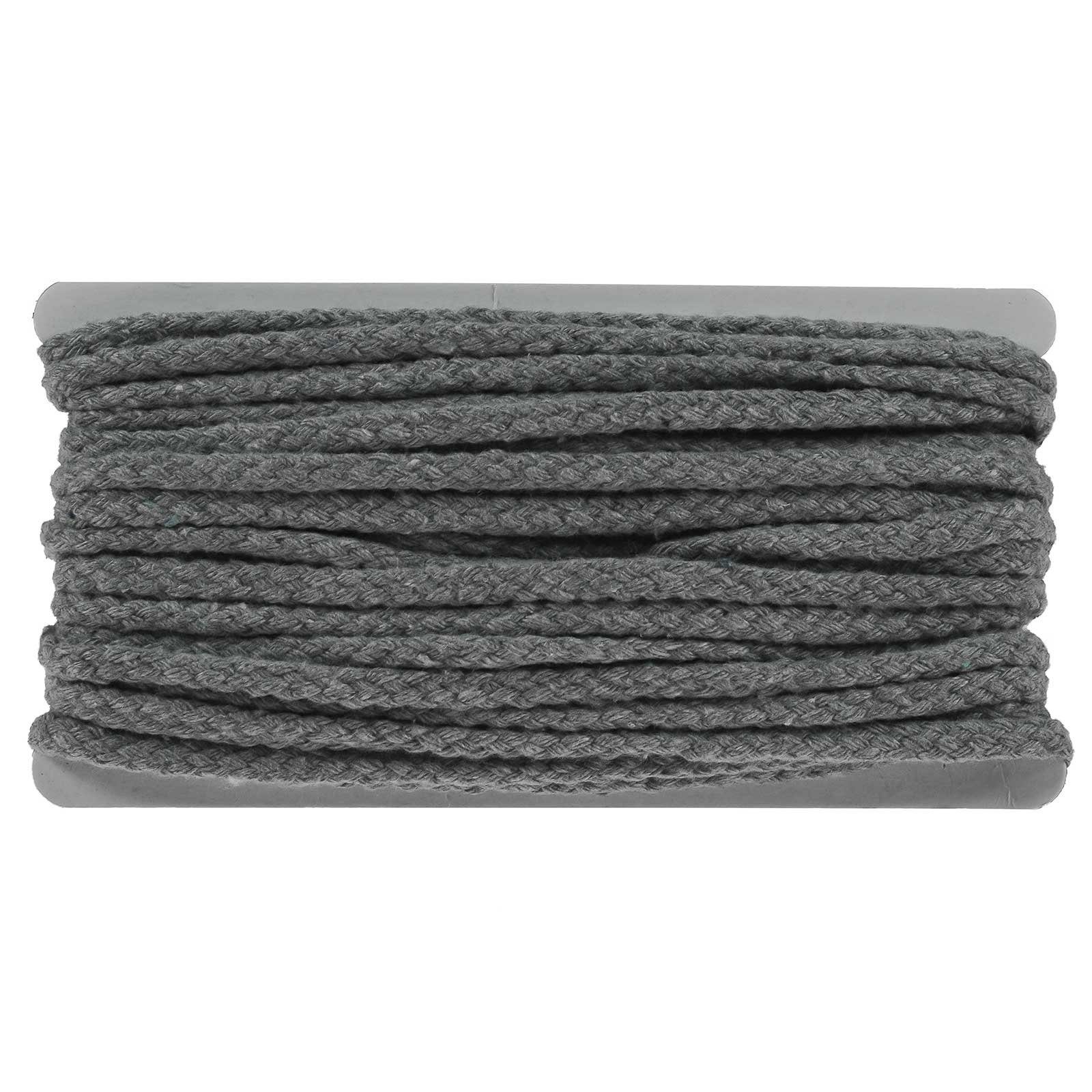 maDDma 10m Kordel 5-7mm geflochten Seil, grau