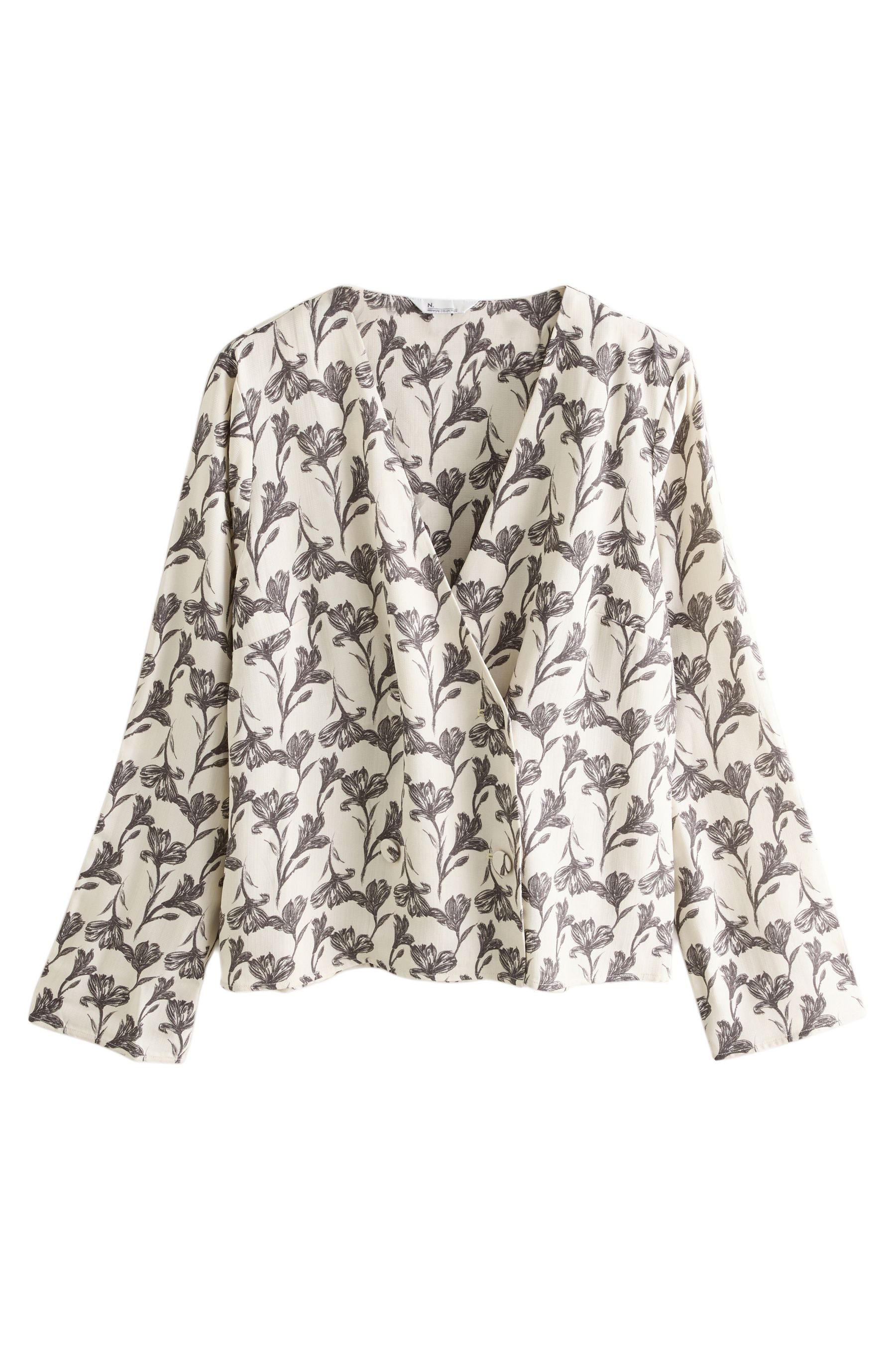 Next Wickelbluse N. Premium Button-Down-Blazer in Wickeloptik (1-tlg)