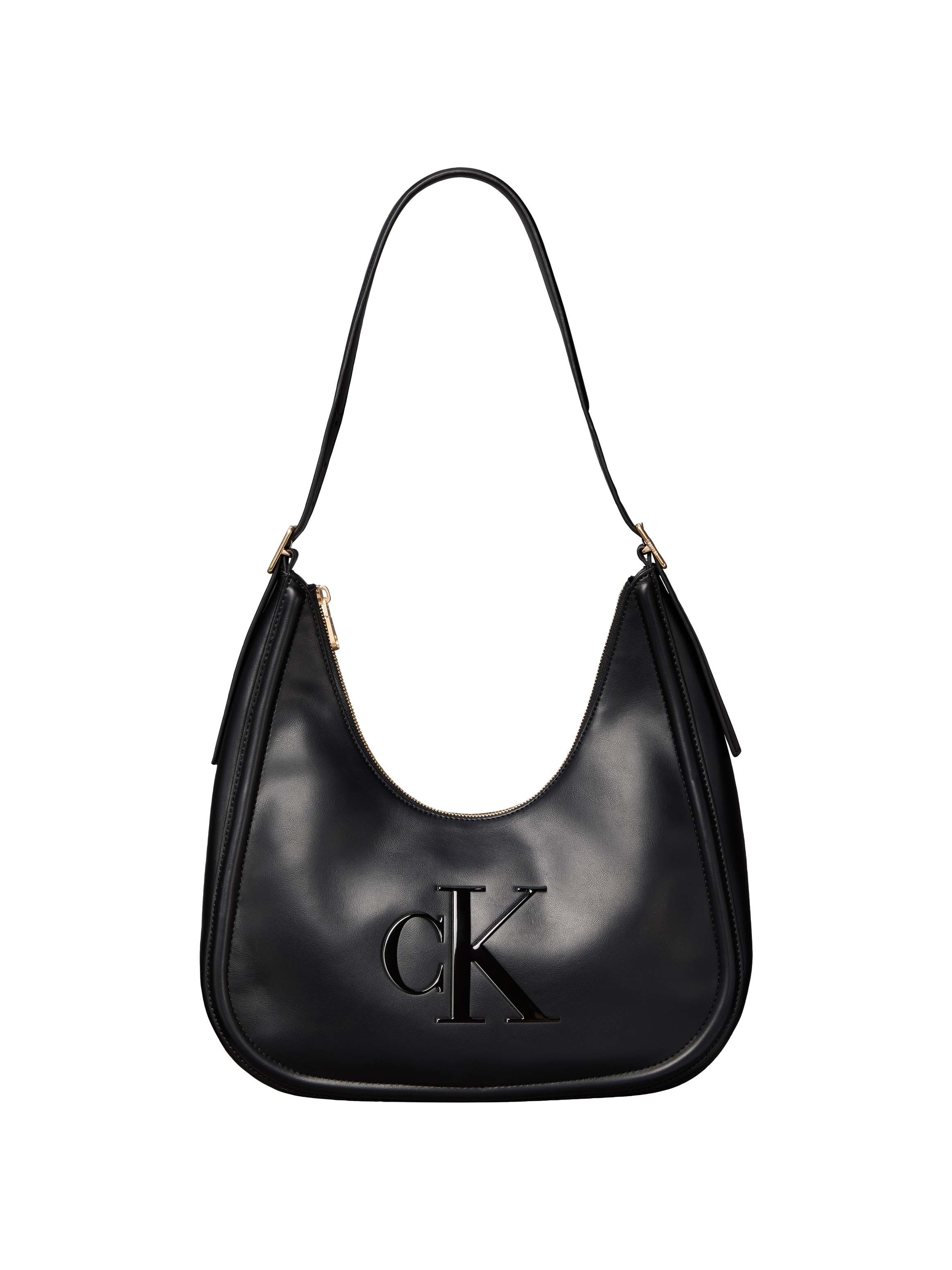 Calvin Klein Henkeltasche BOLD CK CRESCENT BAG, Schultertasche, Umhängetasche, Hobo Bag mit Logoschriftug