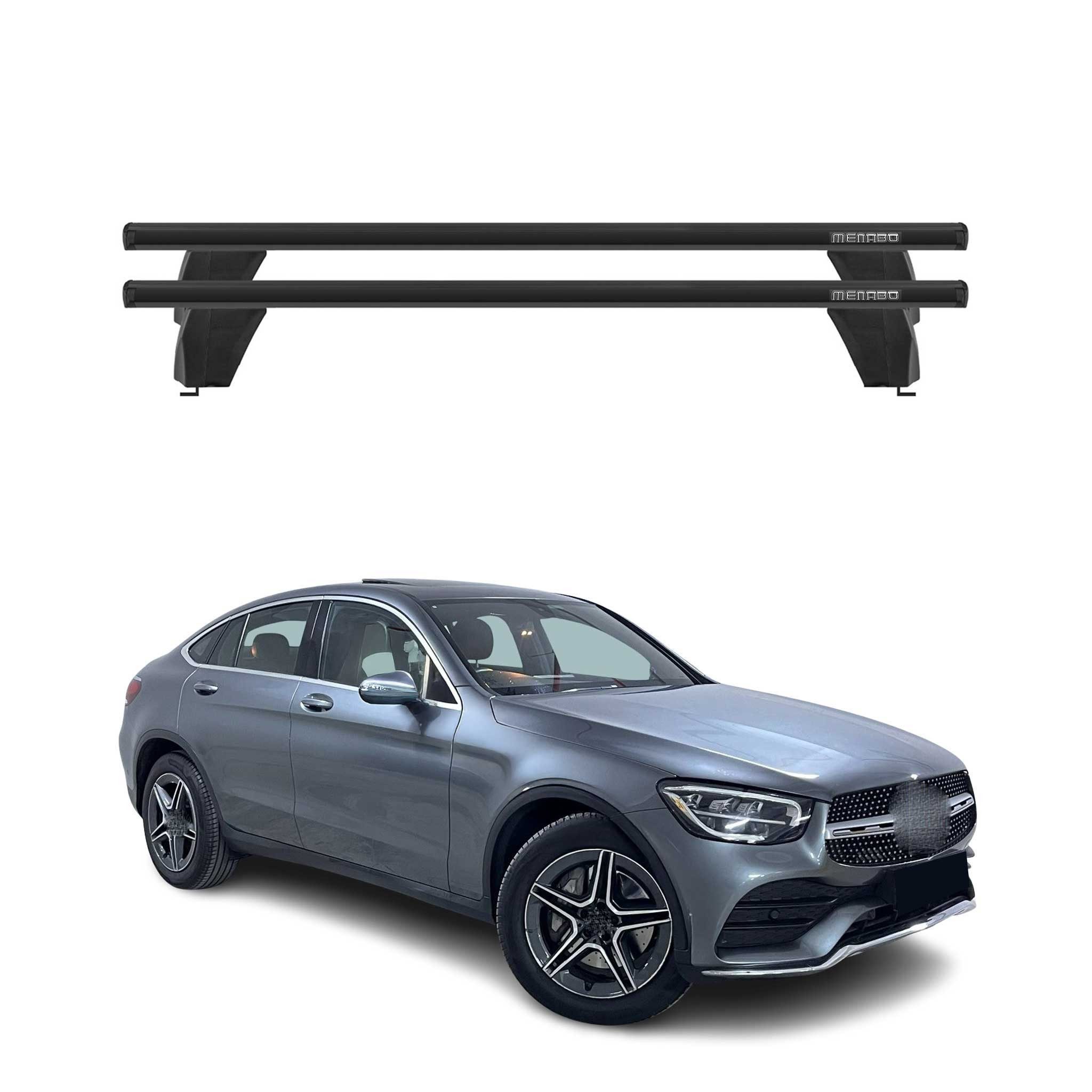 OMAC Dachträger für Mercedes GLC C253 2020-2025 ABE Alu Schwarz (2-St), Wasserbeständig,Abnehmbar,Multifunktional,Leichtgewichtig