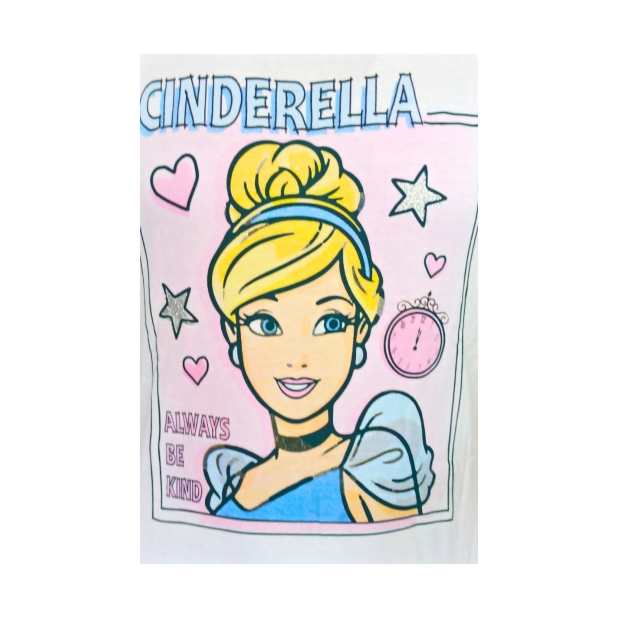Disney Princess Schlafanzug Cinderella (2 Shorty 104-134 Gr. Pyjama - tlg) Baumwolle aus kurzarm cm Mädchen