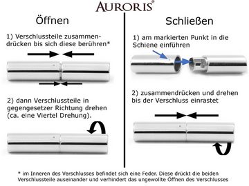 Auroris Lederband Echtleder Kette geflochten schwarz 3mm mit Tunnel-Drehverschluss aus Edelstahl, Made in Germany