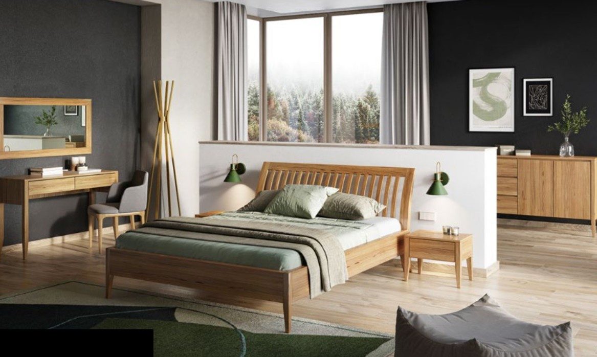 Xlmoebel Holzbett Doppelbett im klassischen Barockstil aus hochwertigem Holz (Bett, 1-tlg., Bett), Hergestellt in Europa