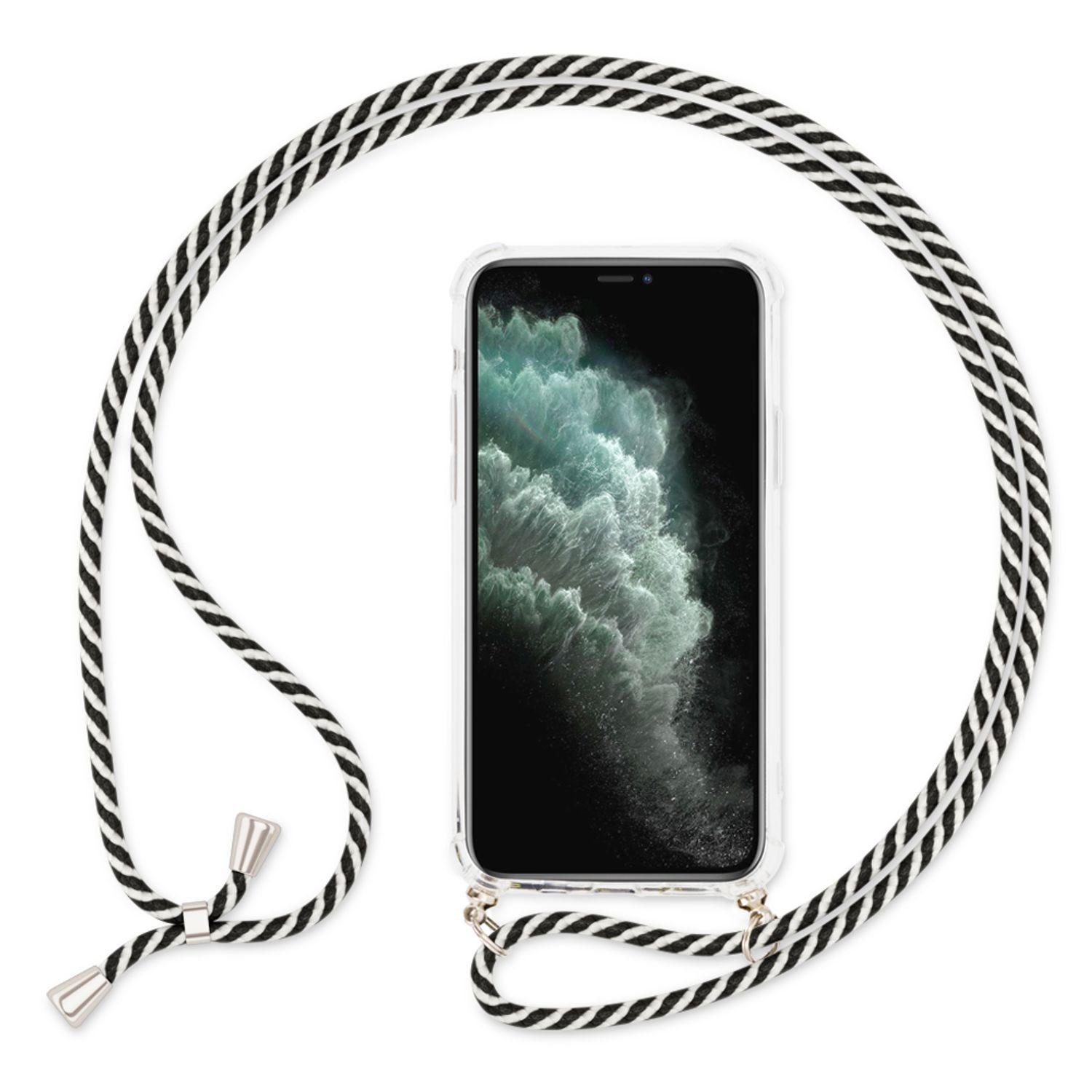 Nalia Backcover Apple iPhone 11 15,5 cm (6,1 Zoll), Klare Hybrid Hülle mit Kette / Schutzhülle zum Umhängen / Handyband
