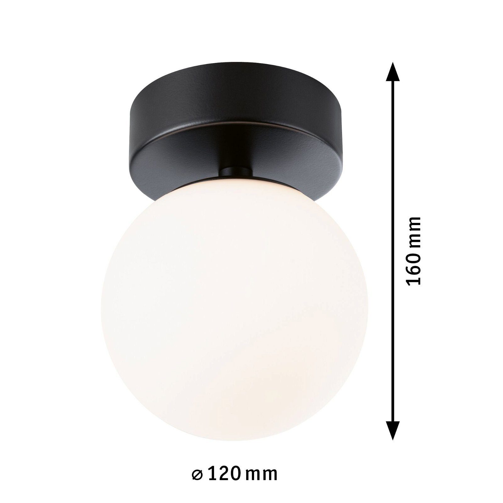 matt Warmweiß LED 5W Glas/Metall, Selection Satin/Schwarz fest LED Bathroom 3000K IP44 Gove Paulmann integriert, Deckenleuchte