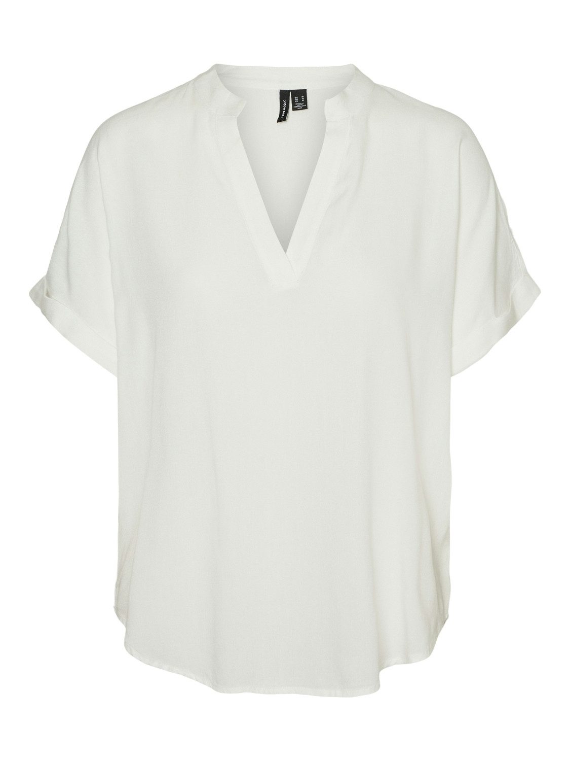 Vero Moda Blusenshirt Casual Splitneck für Damen Viskose aus verbesserter Rohstoffbeschaffung nachhaltig Kurzarm