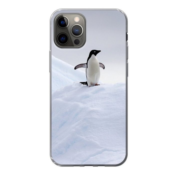 MuchoWow Handyhülle Pinguin - Eis - Winter Handyhülle Apple iPhone 12 Pro Smartphone-Bumper Print Handy