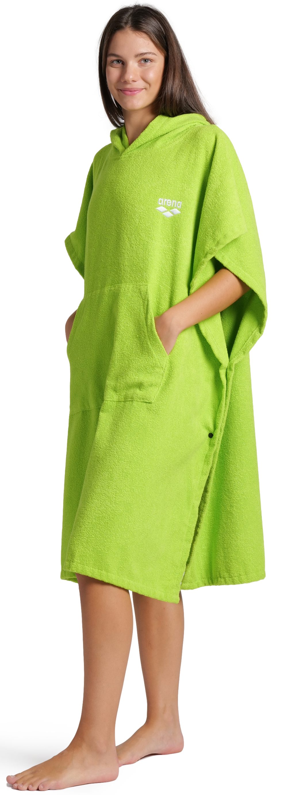 Arena Badeponcho arena Unisex Baumwoll Poncho Bademantel, Midilänge, Baumwolle, Kapuze, ohne, Duschen, Strand, Sport, Schwimmbad, Sauna, Baumwolle, Unisex, bequem